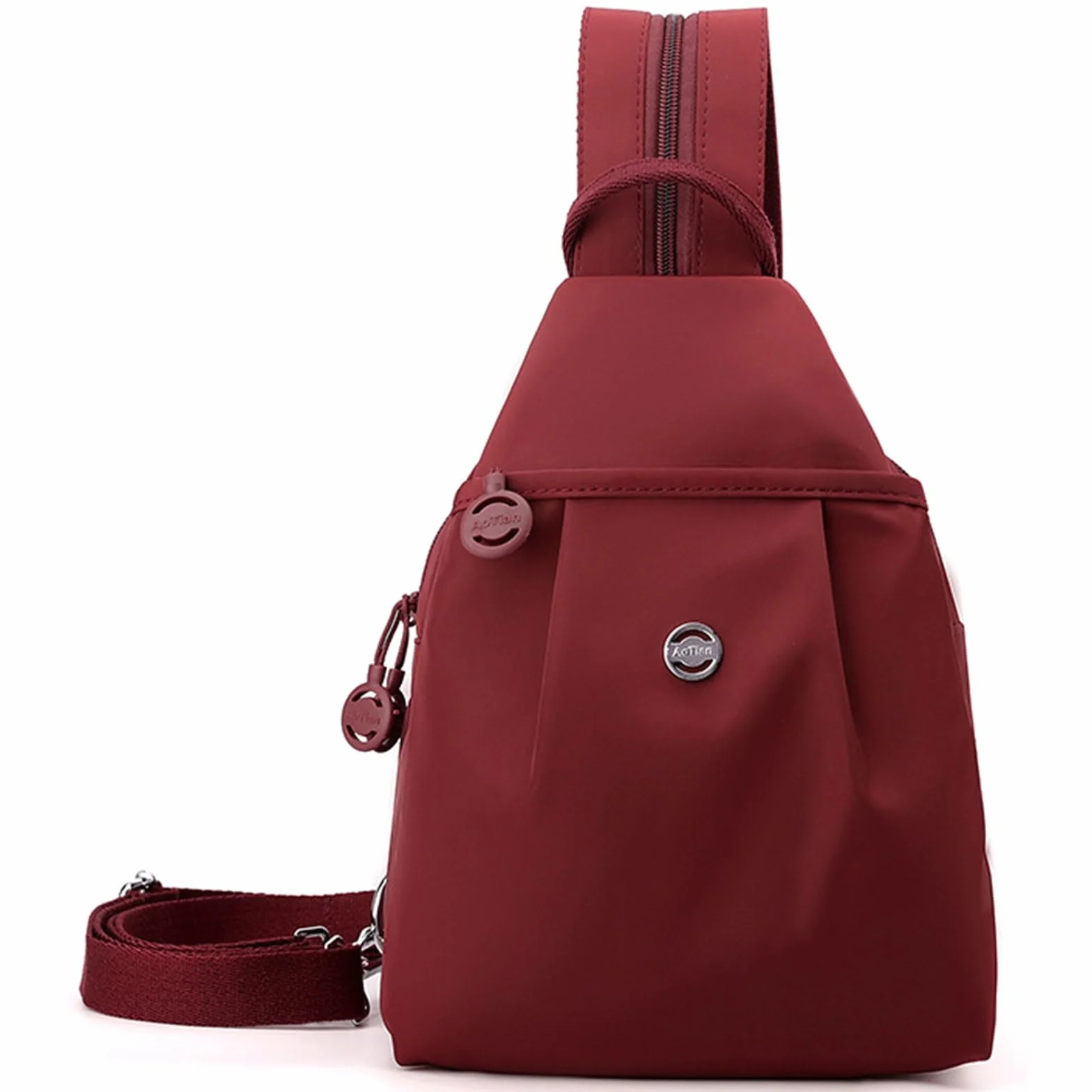 Mini Sac à Dos 3 en 1 Antivol Femmes Grande Capacité Oxford Bordeaux