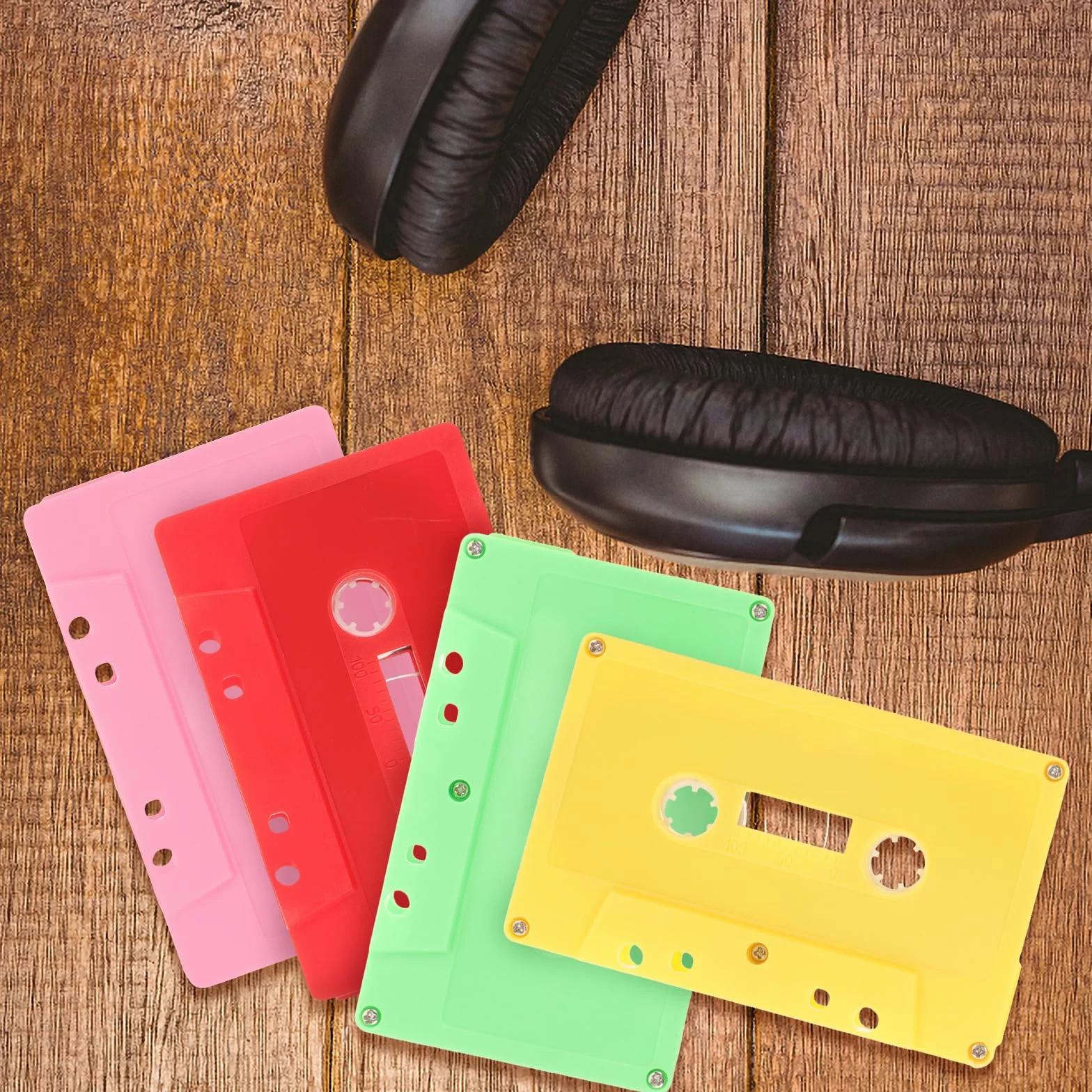 Lot de 4 Cassettes Audio Vierges, Bandes Enregistrables Colorées pour Bricolage