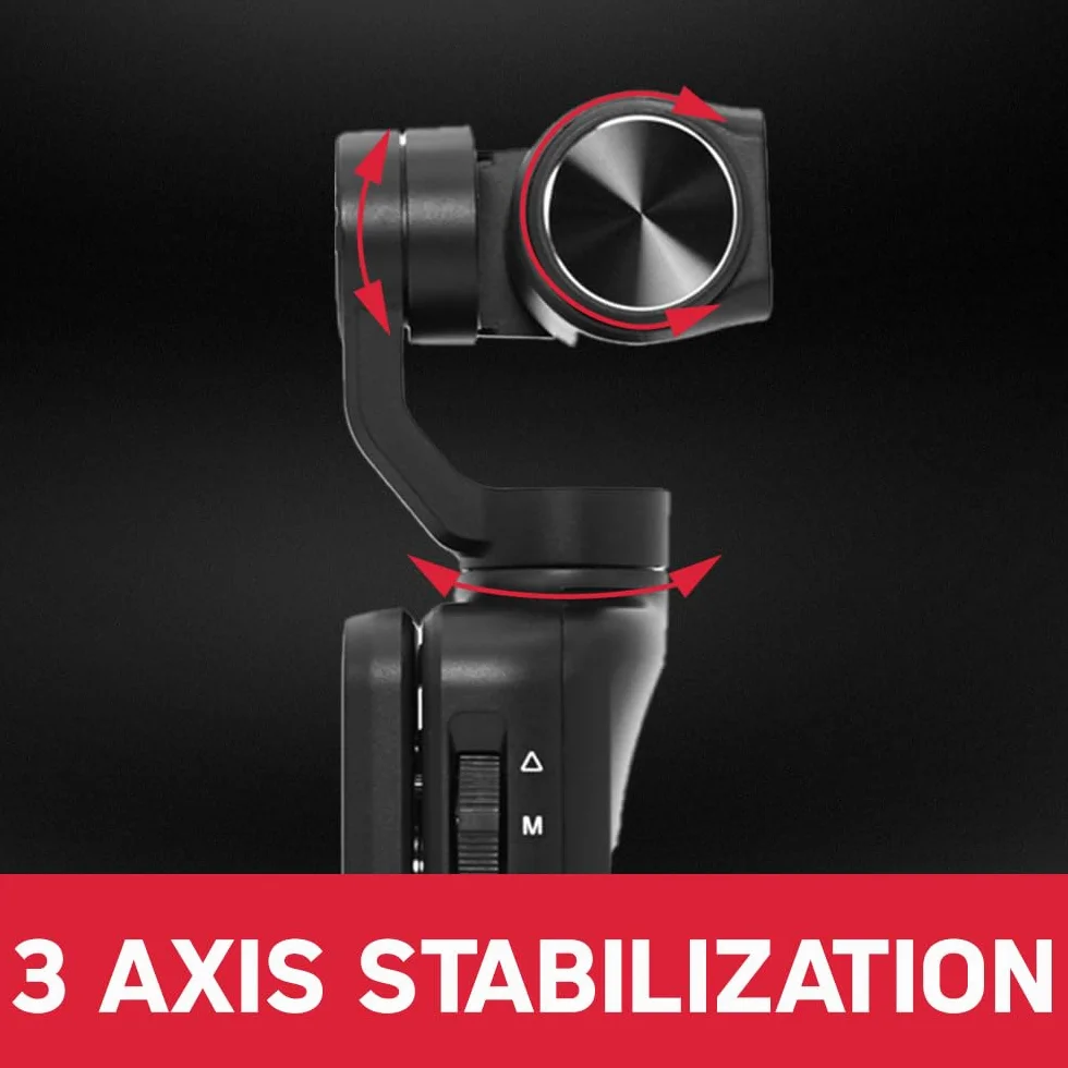 AgfaPhoto Gimbal Realimove MC3X Caméra Stabilisateur 3 Axes 4K Ultra HD Écran Tactile Rotatif 3,5" 20 MP Suivi de Visage Vision Nocturne Grand Angle 120° Wi-Fi Autonomie 170 Min Noir