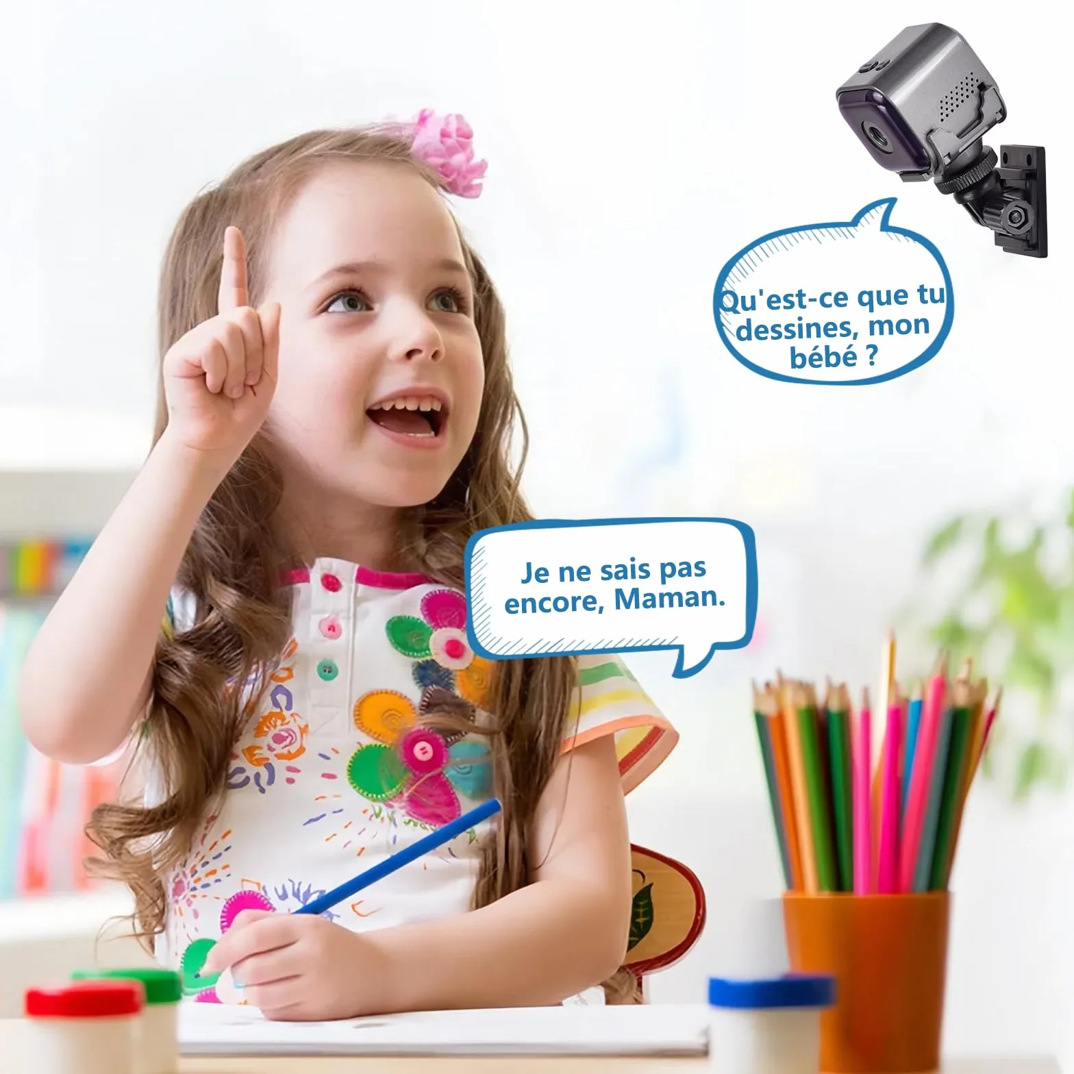 Caméra Espion Miniature 1080P,Caméra Surveillance WiFi Intérieur sans Fil - Mini Caméra Espion avec Vision Nocturne,Détection de Mouvement et Audio Bidirectionnel en Temps Réel par Application Mobile