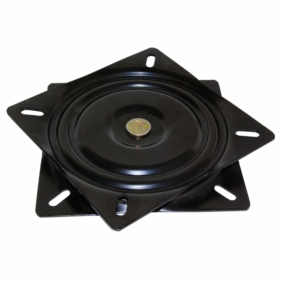 EMUCA 3196514 Plateau Tournant/Support Rotatif à 360° pour Meuble Écran Ordinateur/Poste TV en Acier, Peint Noir