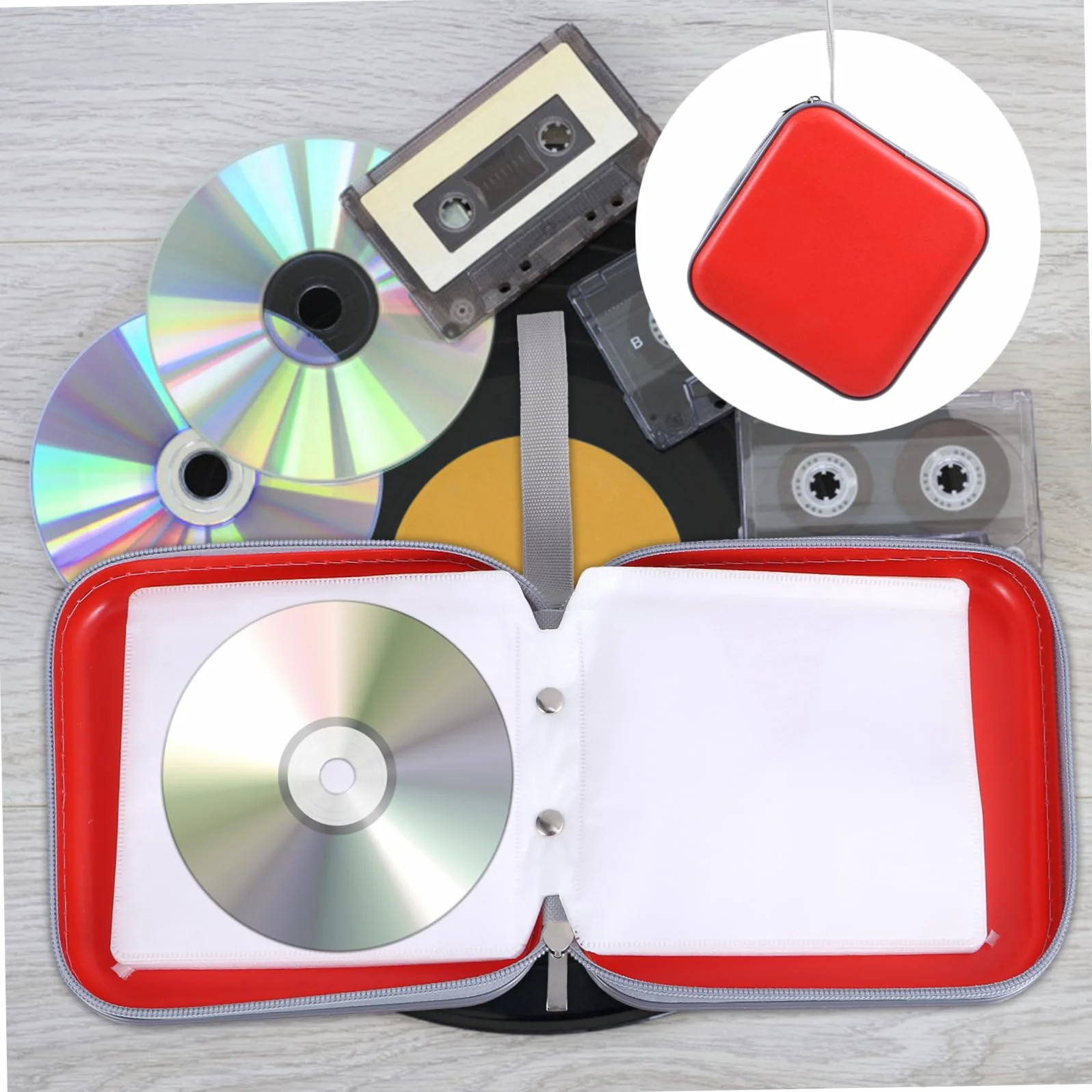 PRETYZOOM Étui de Rangement pour CD Pochette pour DVD Grande Capacité Housse CD Zippée pour Ranger Vos Disques