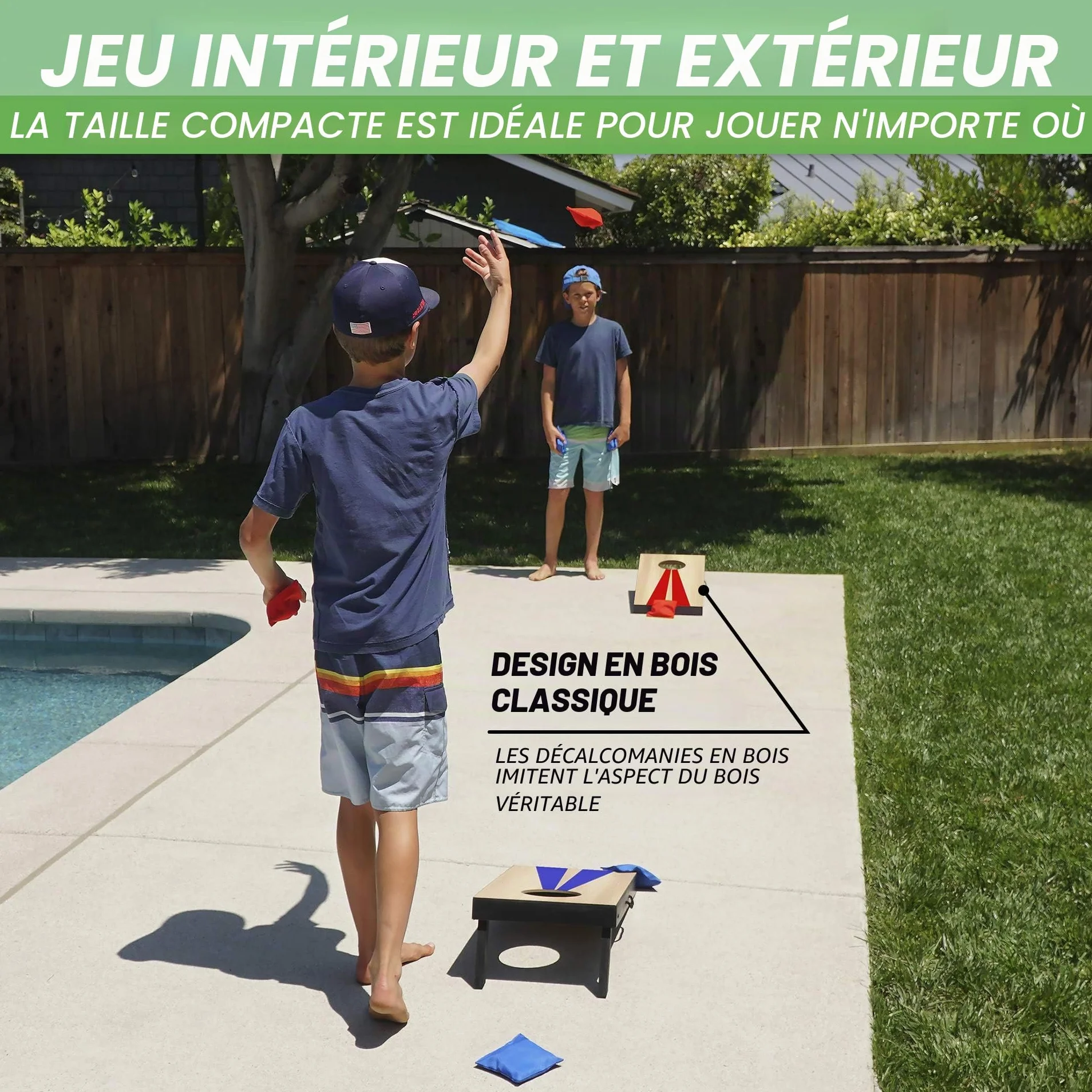 GoSports Jeu Cornhole Portable 61 x 30,5 cm avec 6 Sacs