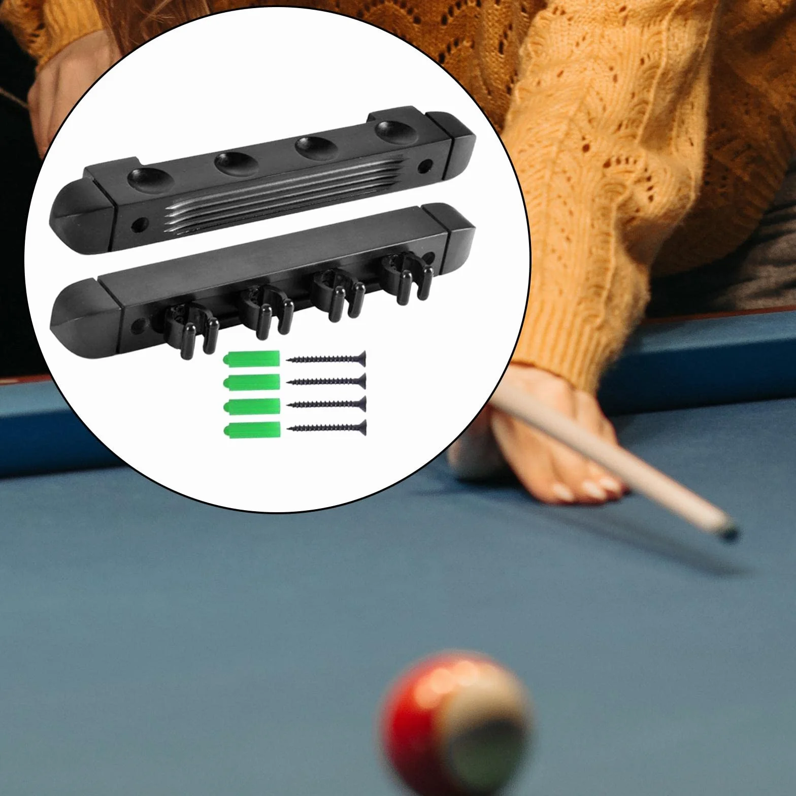 SM SunniMix Porte-queues Noir Mural 4 Porte-Queue De Billard Support Accessoires
