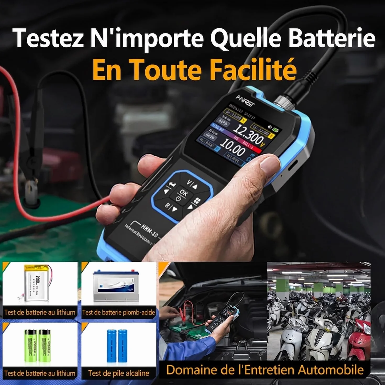 HRM-10 Internal Resistance Tester 100V 200Ω Battery Tester Numérique