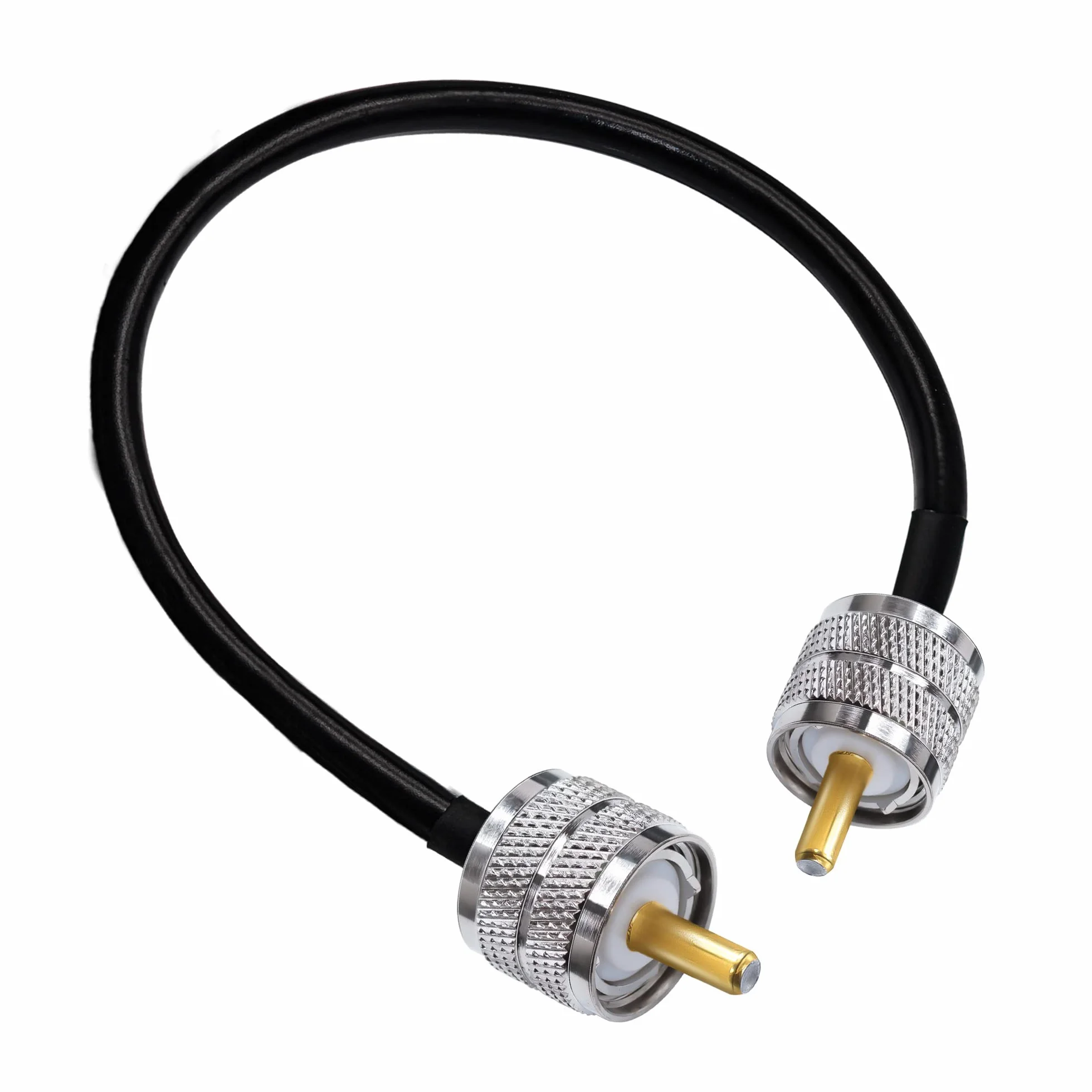 TUOLNK PL-259 Câble de raccordement RG58 UHF mâle à mâle à faible perte 50 ohms CB Radio Câble coaxial 12 pouces (30 cm) SO239 Câble d'extension d'antenne Wifi pour HAM Radio 2 Pack