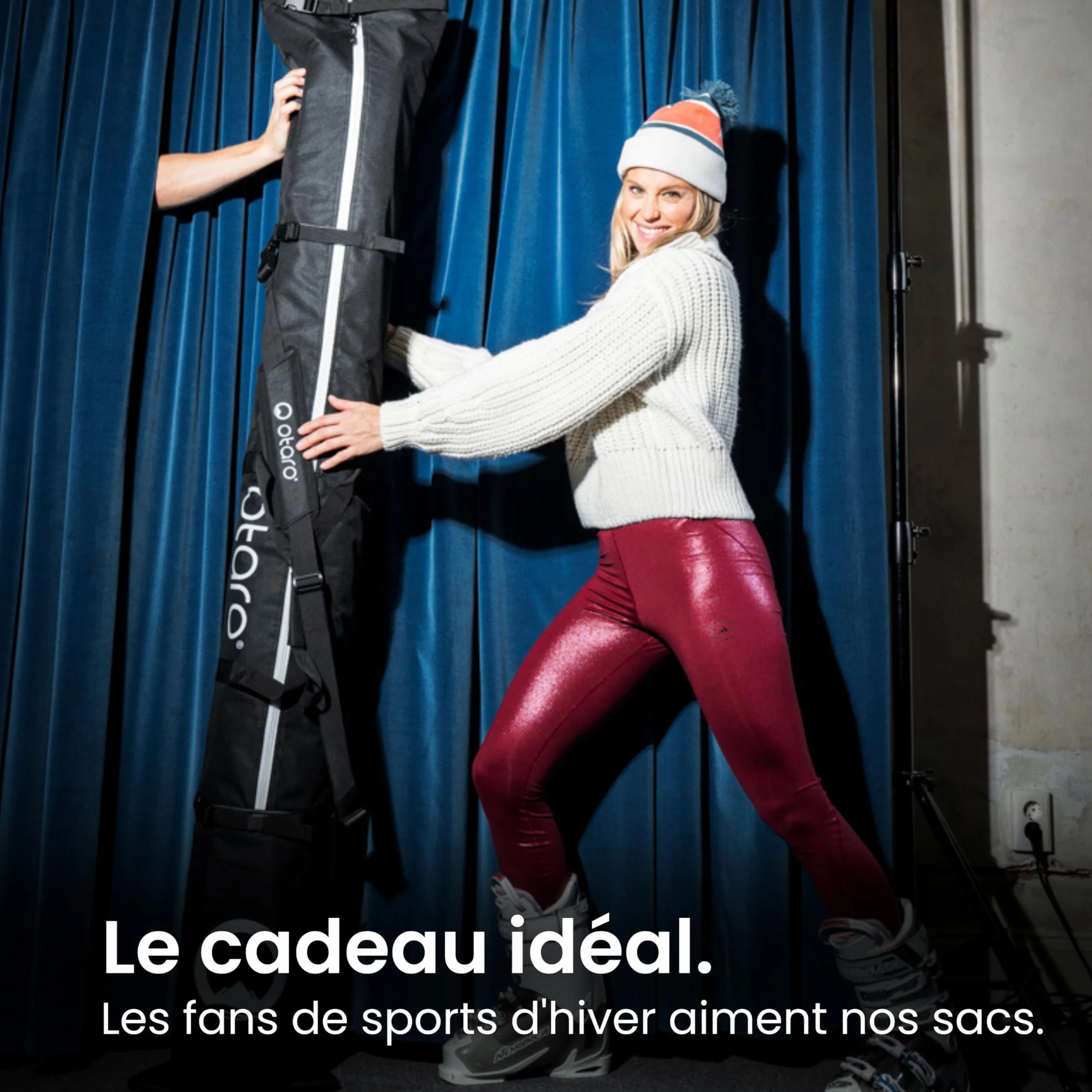 Otaro Housse de Ski réglable Hydrofuge pour 1 et 2 Paires Sac de Skis