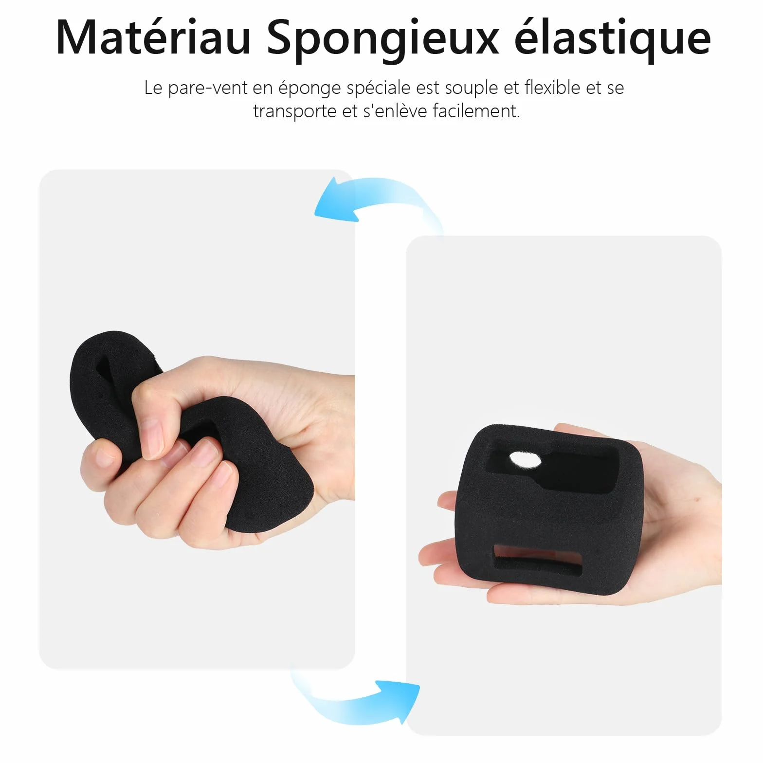 HSU 2 Pièces Coque de Protection Anti-Vent pour Insta360 Ace Pro, Boîtier en Mousse de Réduction de Bruit