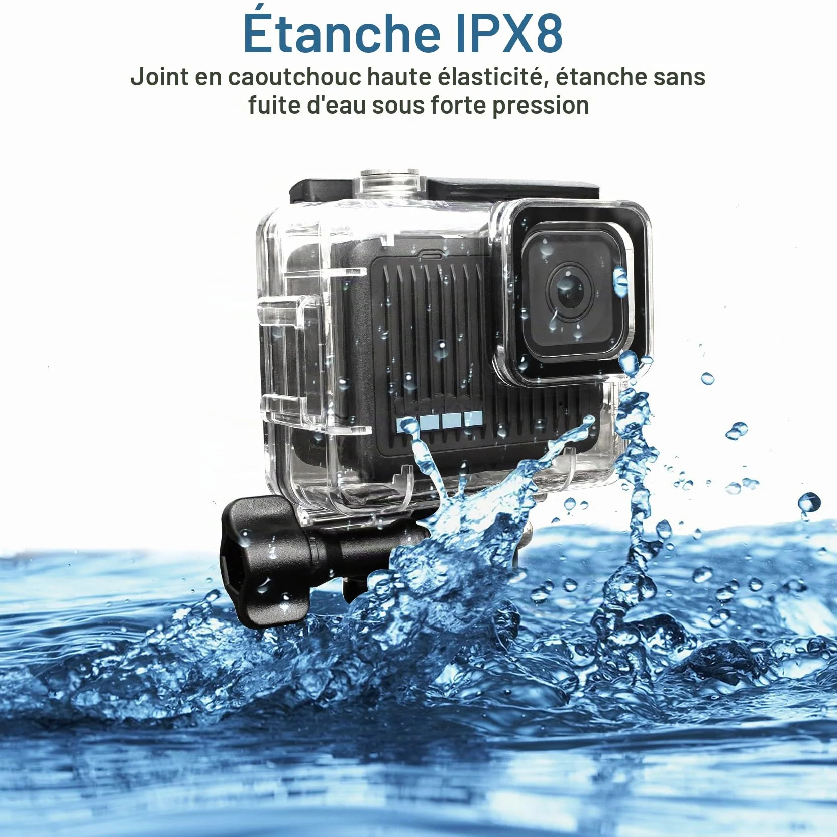 FitStill Boîtier de plongée étanche 60 m Compatible GoPro Hero 4K Coque Protection Support