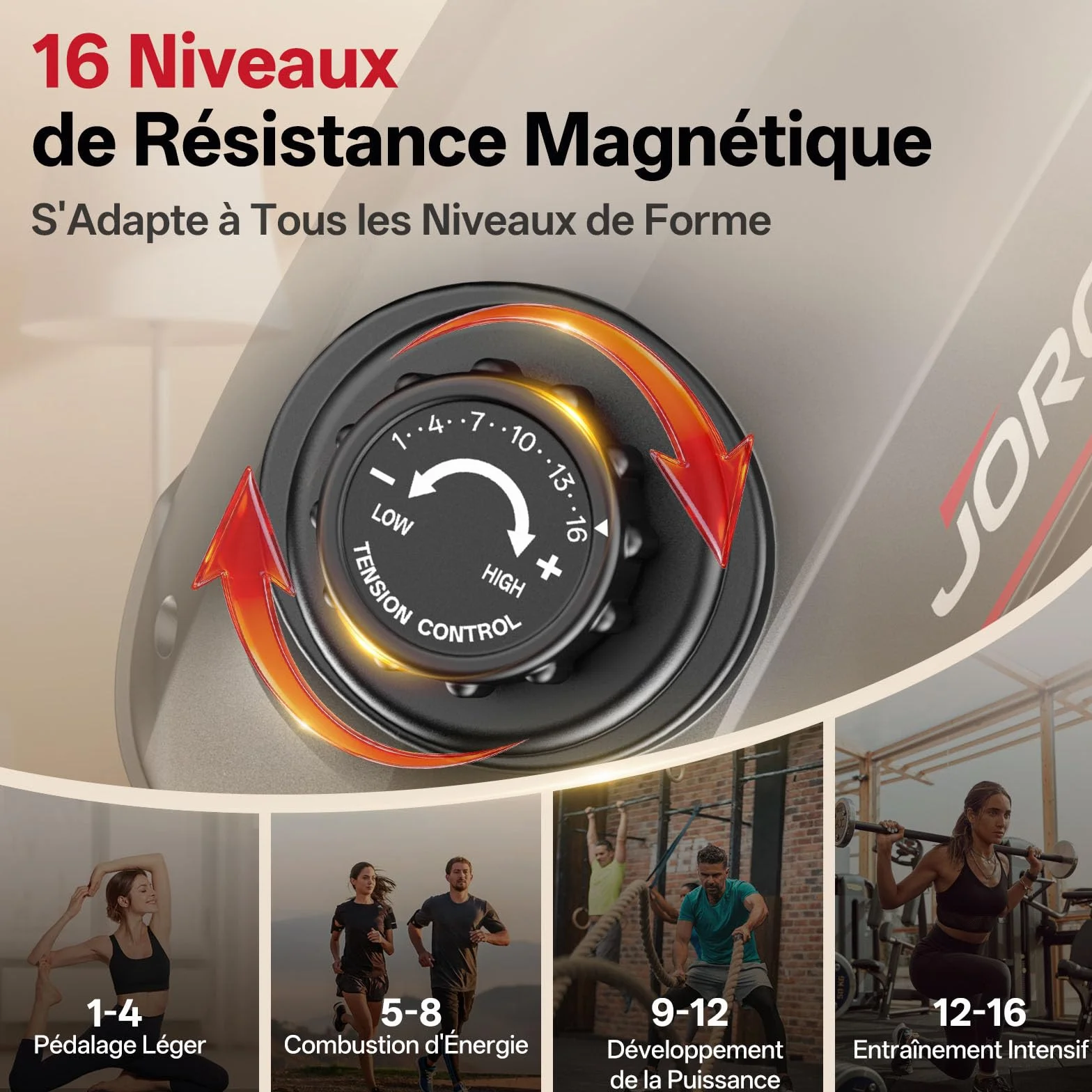 JOROTO JH30 JH30PRO Vélo d'Appartement Allongé Magnétique Bluetooth 136KG Écran LCD Siège Réglable