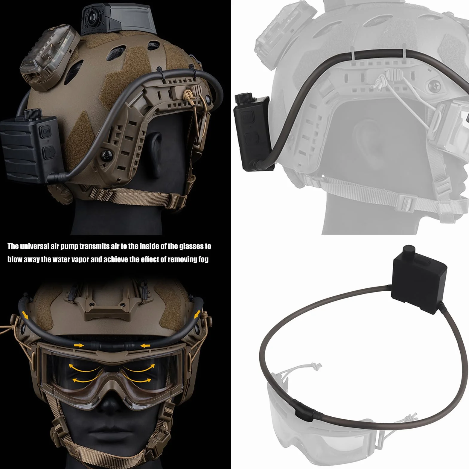 Lunettes de désembuage ventilateur extérieur Airsofts sport portable