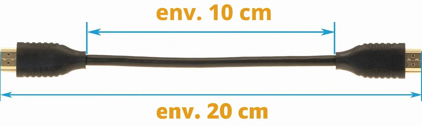 valonic cable HDMI court, 20cm - 4k, ARC, Ultra HD, Ethernet, high Speed - noir, pour TV, Macbook, PC, PS5 0,2m