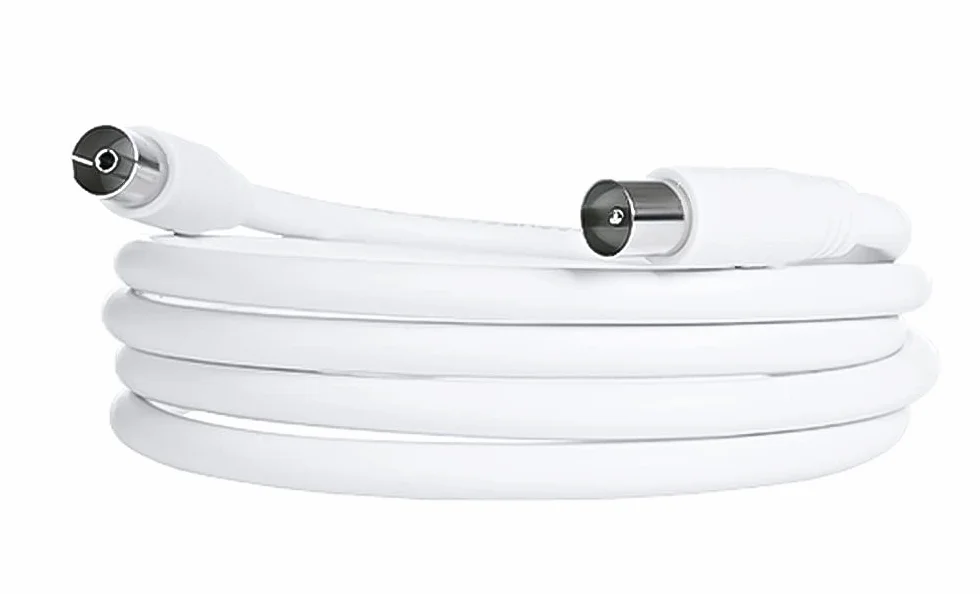 PremiumCord Câble d'Antenne TV Coaxial 2m 75 Ohm IEC Mâle vers Femelle Blindé DVB-C DVB-T/T2 4K UHD