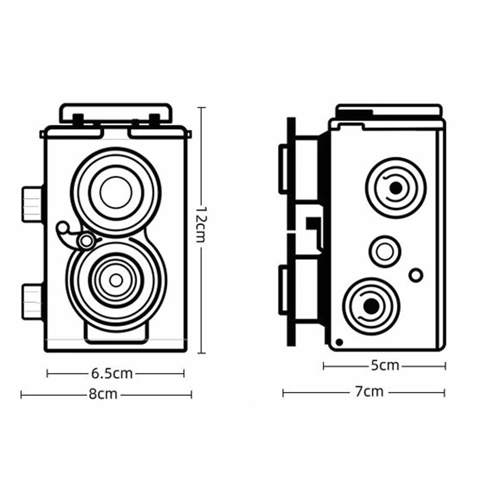 Appareil Photo à Double Objectif 35 Mm, Appareil Photo TLR Rétro Double Vintage pour Film 135, Viseur au Niveau de la Taille, Compatible avec Film 135 Réutilisable 35 Mm