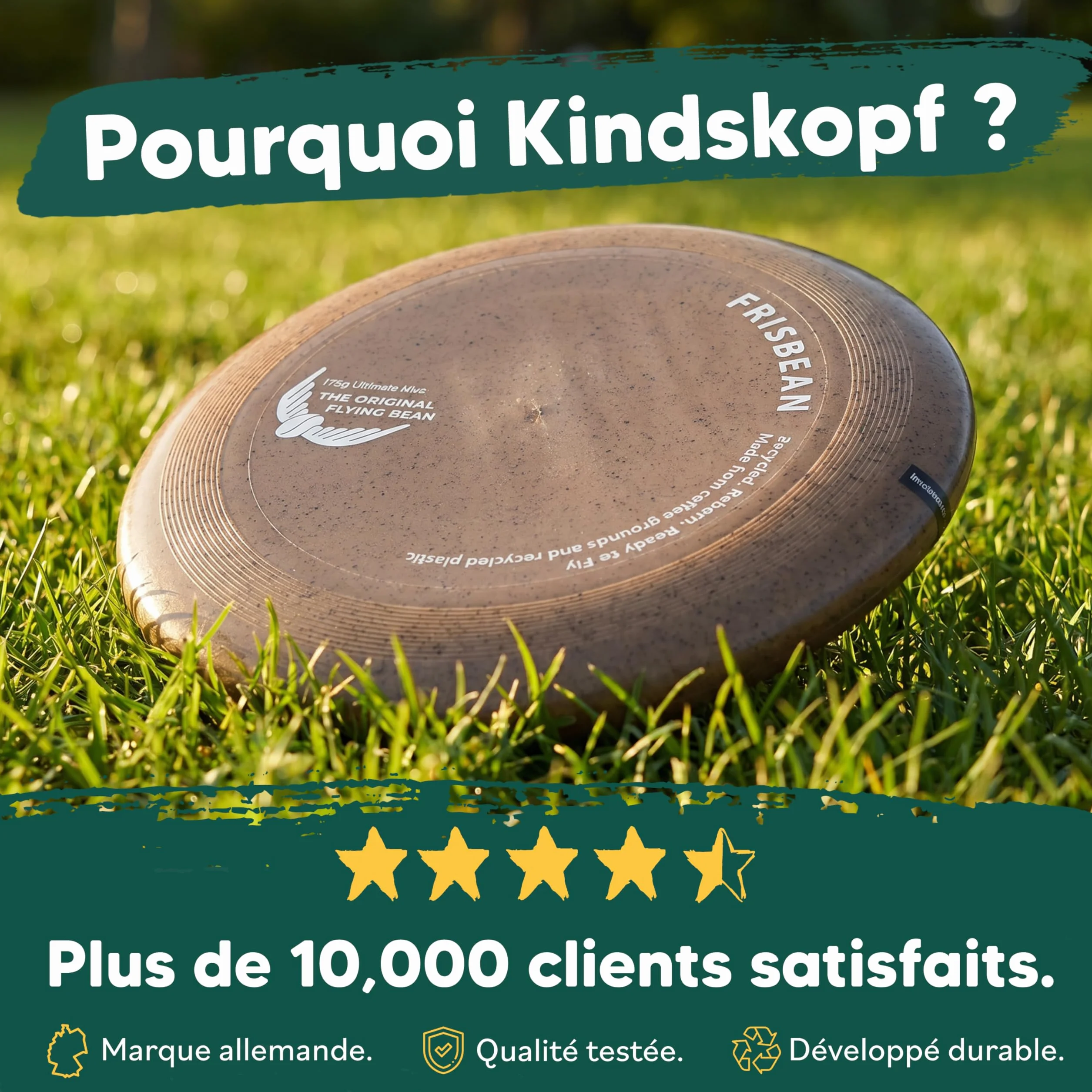 Frisbee Disque Volant Ultimate écologique Plastique recyclé Professionnel Plage Parc Jeu Plein air antidérapant