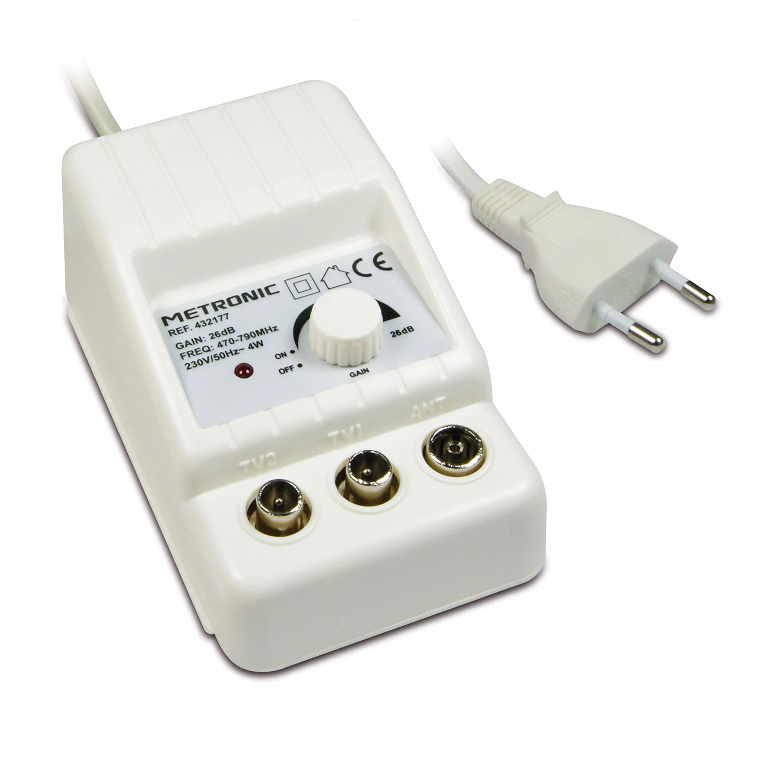 Metronic Amplificateur d'intérieur 4G/5G Blanc avec réglage de gain