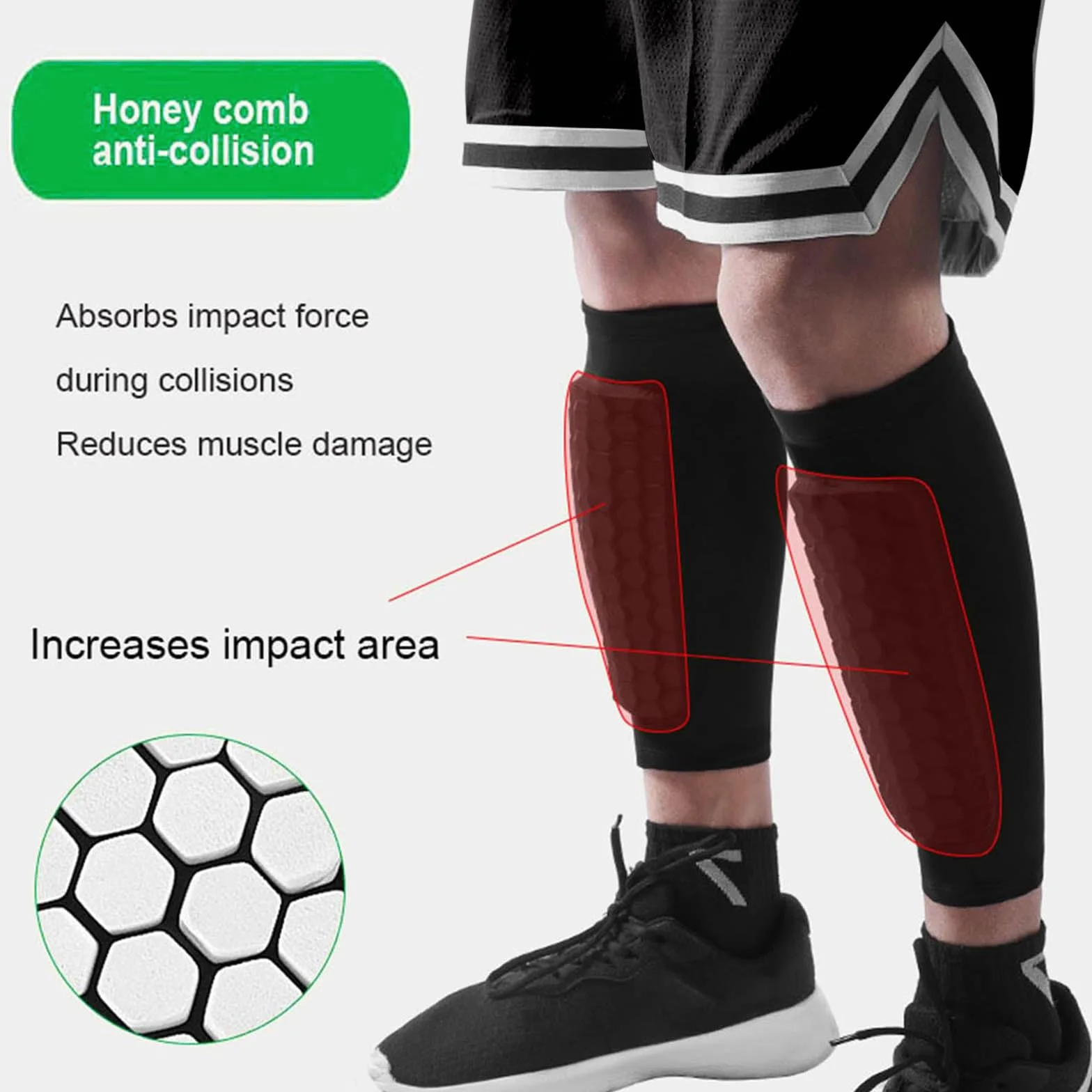 Skiguard Pro Protège-tibias Ski Antidérapant Respirant Élastique Anti-collision 1 Paire