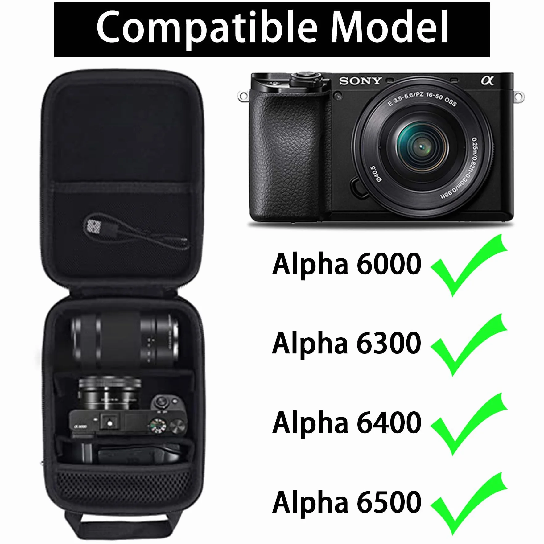 Aenllosi Housse pour Sony Alpha 6000/6300/6400/6500/6700Appareil Photo numérique sans Miroir (Seul étui)