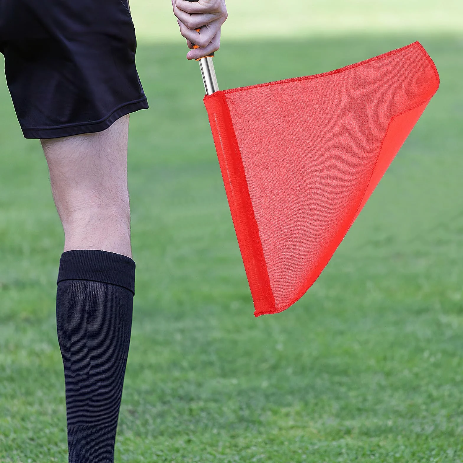 Lot de 4 Drapeaux d'Arbitre de Signalisation de Course en Tissu Résistant Rouge et Vert