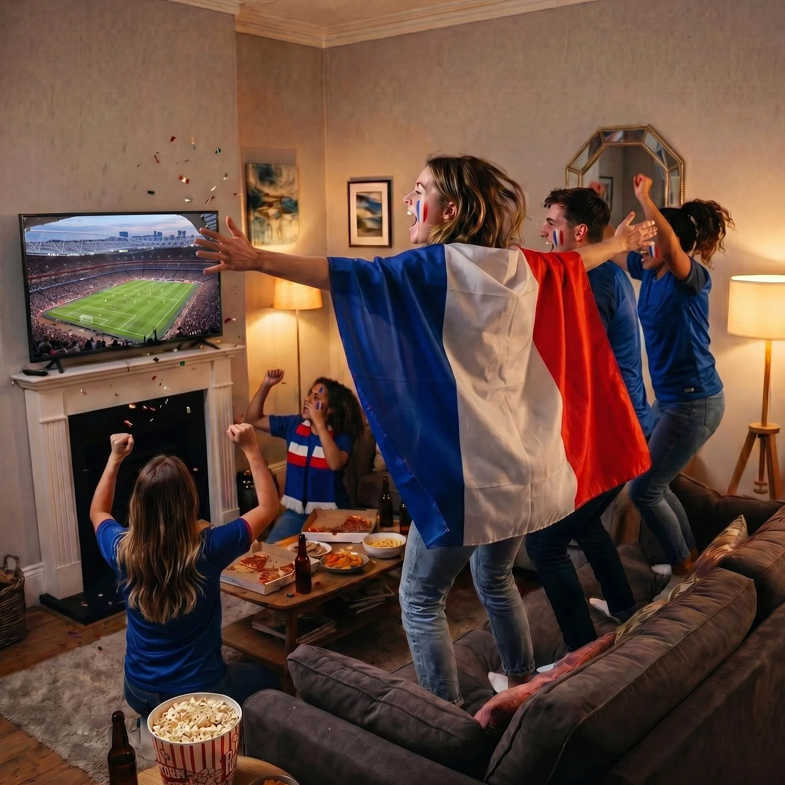 YESAH Cape Drapeau Français Coupe du Monde 2026 90x150cm Polyester Légère Portable Stade Matchs Fêtes