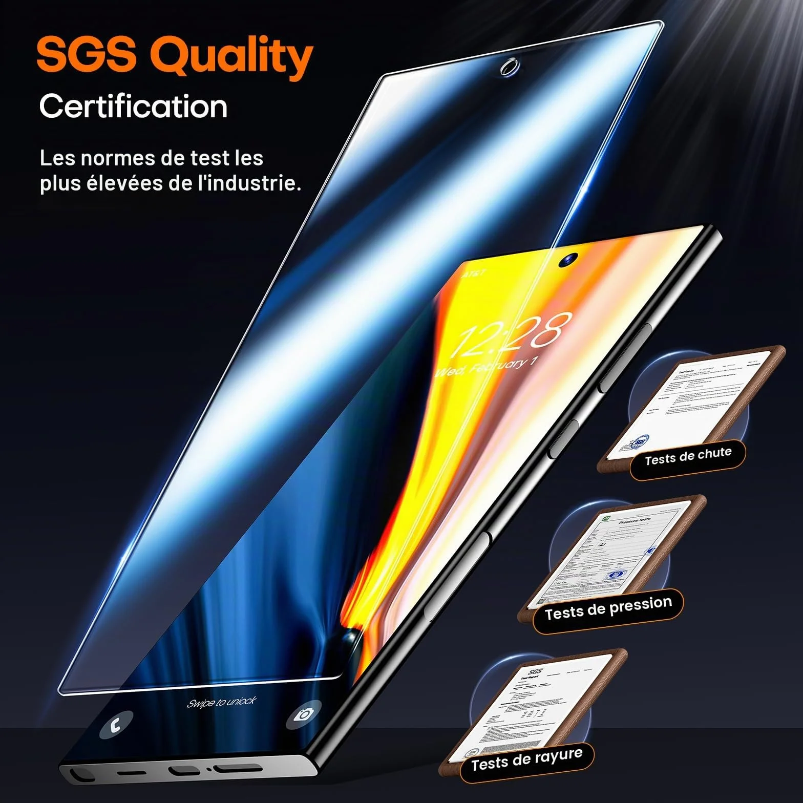 LϟK Lot de 2 Verre Trempé pour Samsung Galaxy S24 Ultra Écran Anti Espion