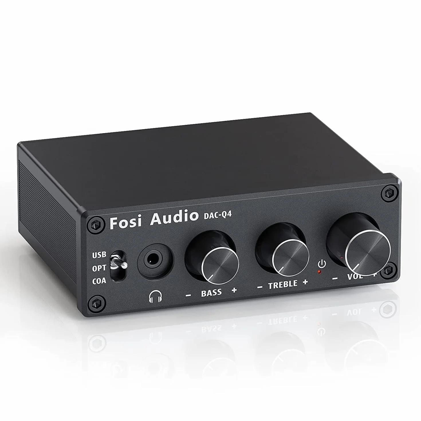 Fosi Audio Q4 Amplificateur de Casque, Amplificateur de Casque DAC USB 192 kHz, Entrées USB/Optiques/Coaxiales vers AUX/RCA/Sortie 3,5 mm, Ampli DAC de jeu pour PS5/PC/MAC/Haut-Parleurs Actifs