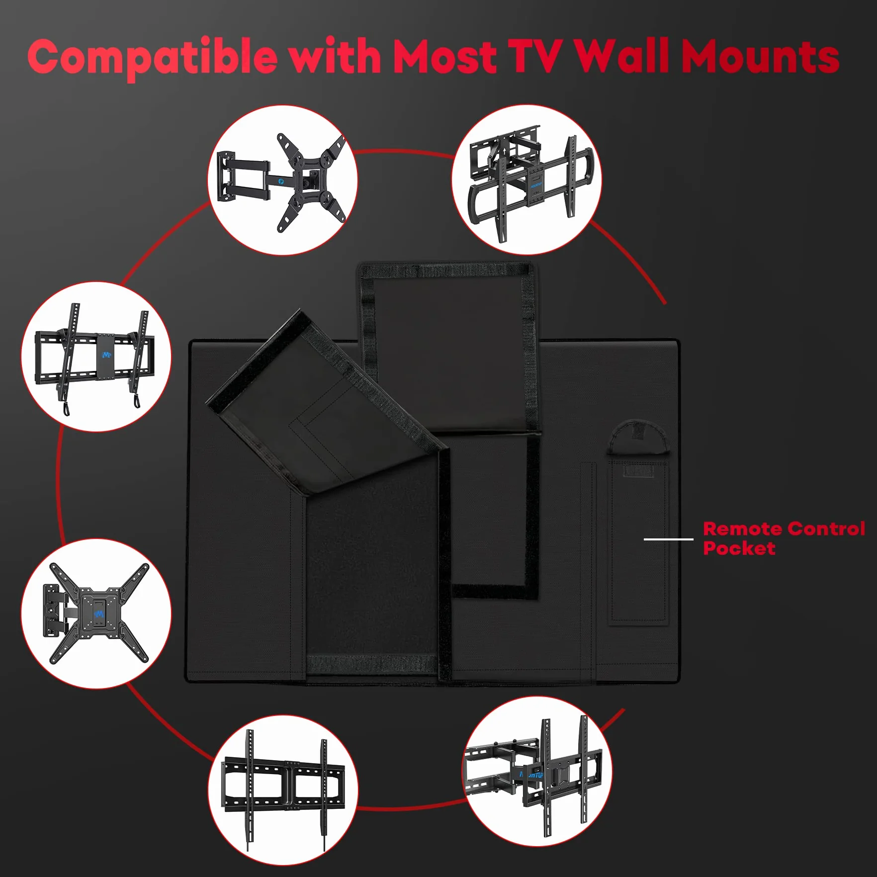 Housse de protection pour TV d'extérieur 32 Pouce – 600D résistante aux intempéries étanche Noir
