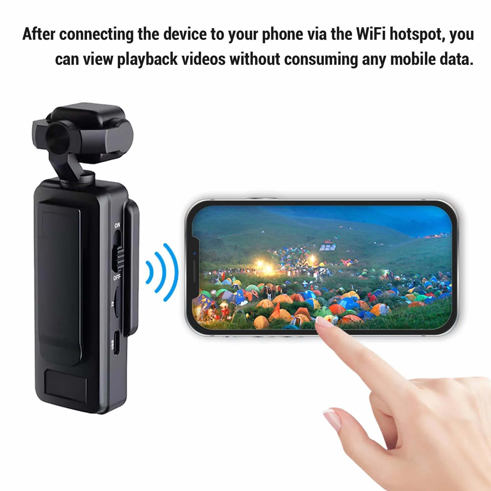 Caméra Vlog 1080p avec Objectif Rotatif 270°/180°, Caméscope WiFi, Écran HD 1,3 Pouces, Lumière LED, Stabilisation Numérique