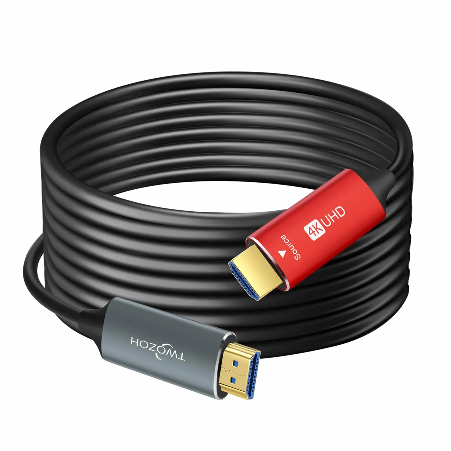 Twozoh Câble Fibre Optique HDMI 20M, Câble HDMI Fibre Optical 4K Supporte 3D/4K@60Hz /18Gbps
