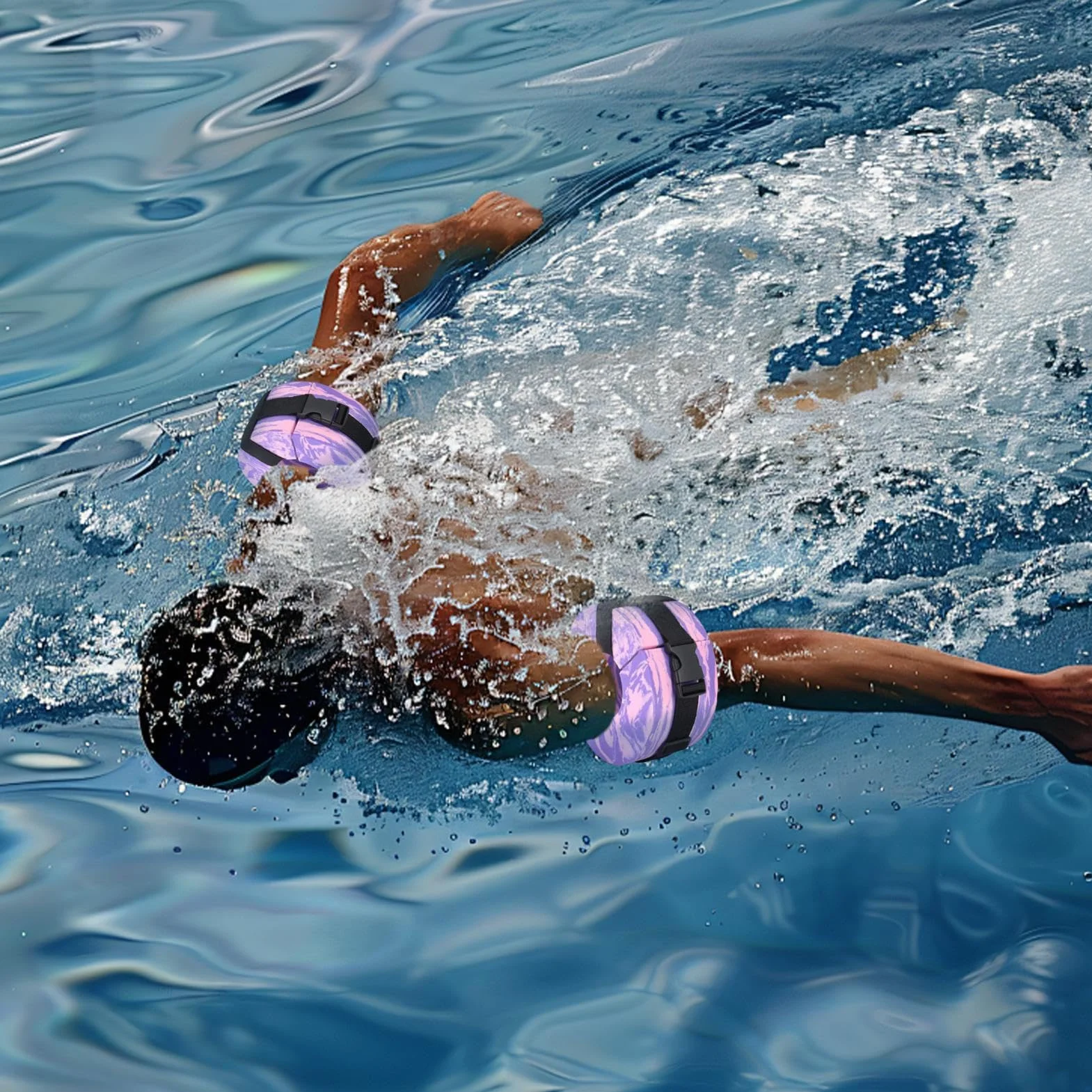 Haltères de cheville d'eau - Poids de piscine portable pour entraînement physique et aérobic aquatique