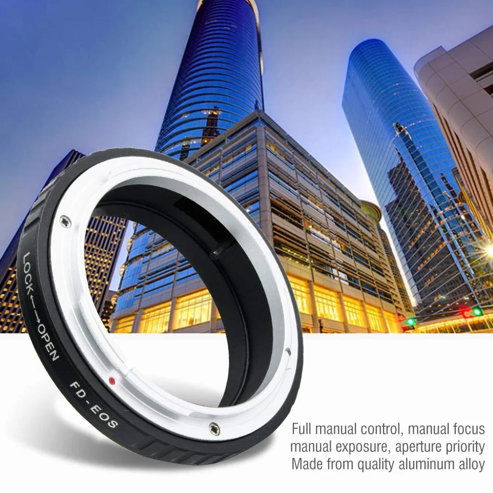 Adaptateur d'objectif Canon FD vers EOS EF, Bague d'adaptation macro FDEOS EF pour objectif à monture FD sur appareils photo reflex numériques Canon EOS EF, Contrôle enti