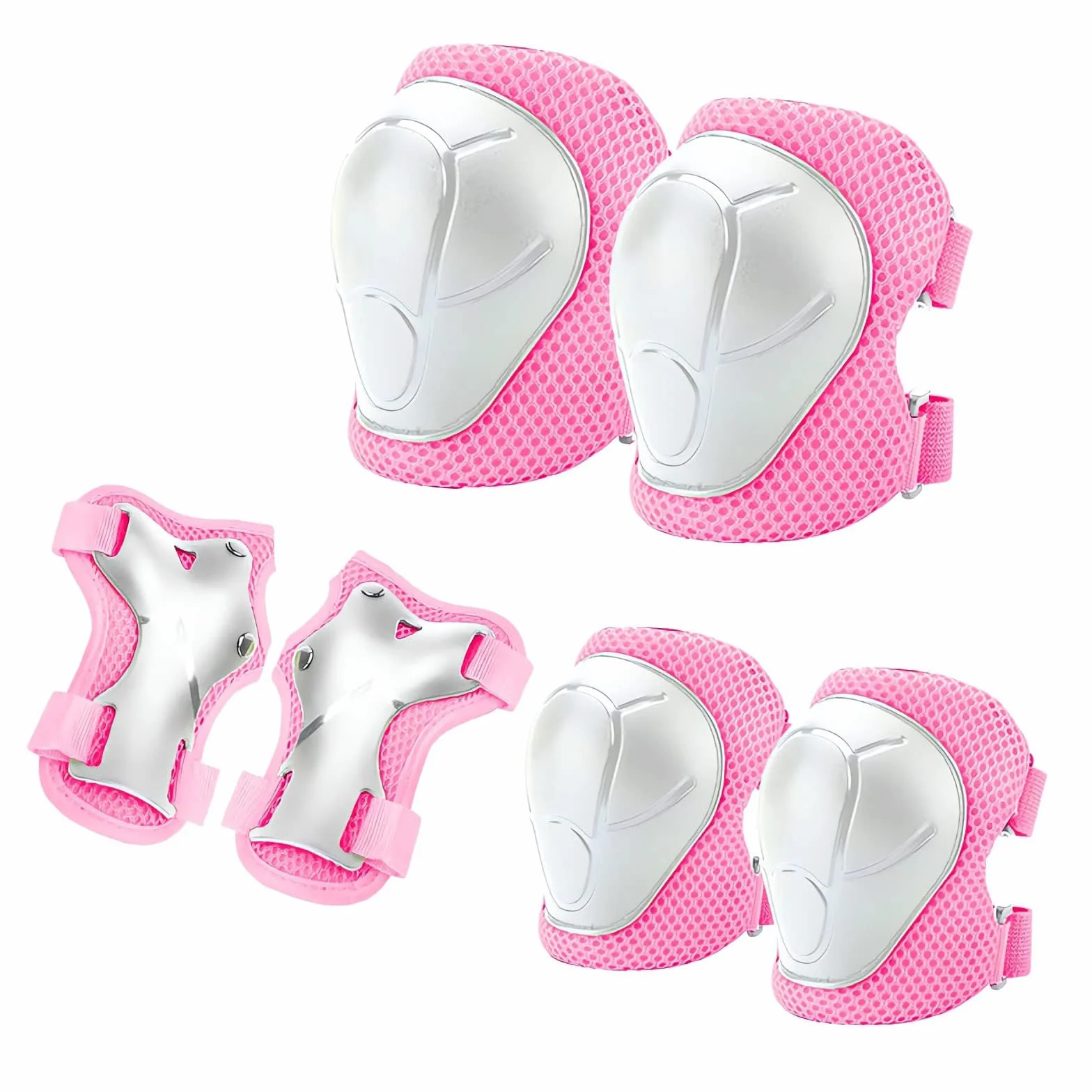 Kit de Protection pour Patins à roulettes 6 Pièces Genouillères Coudières Protège-Poignets Réglables Trottinette Vélo