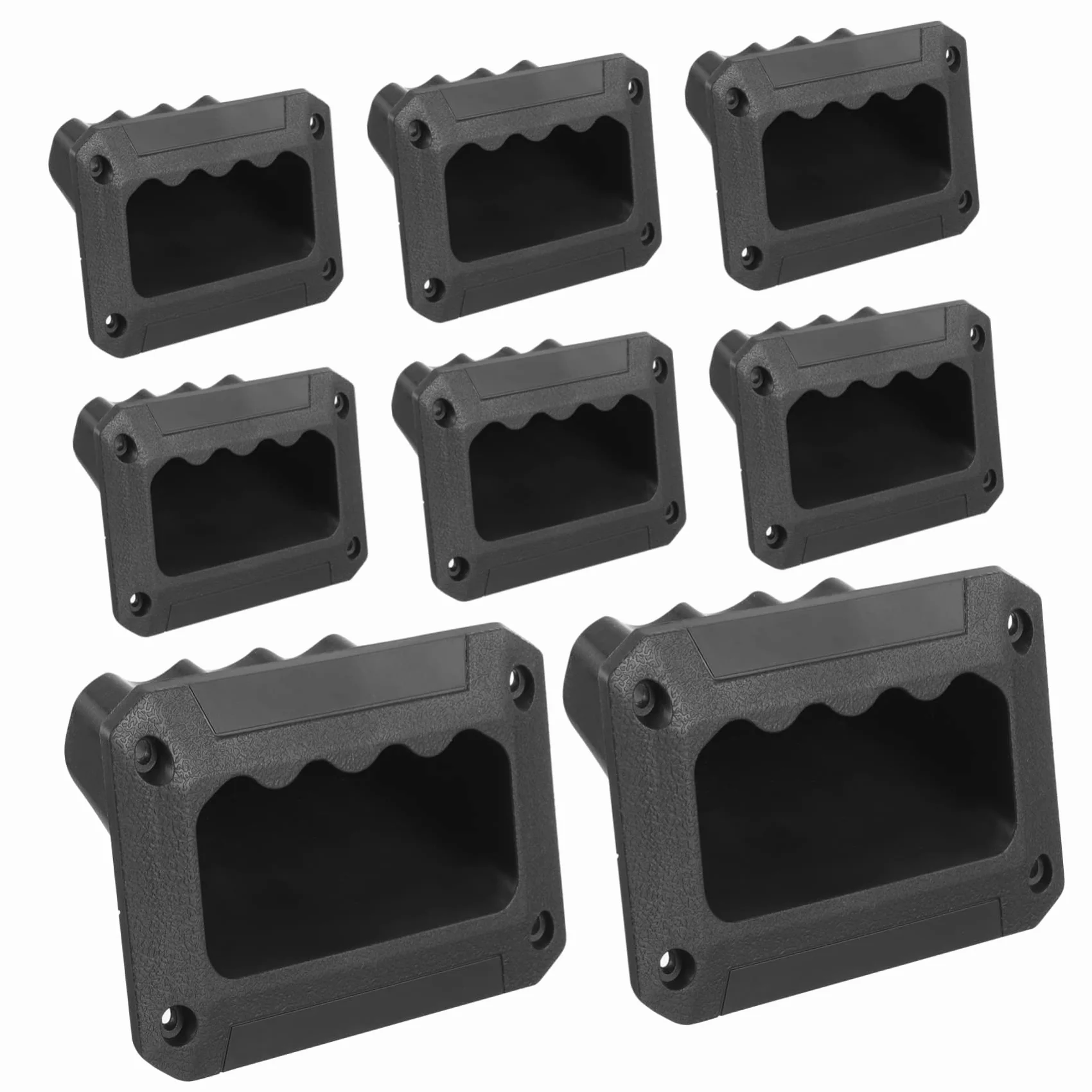 Mikikit Poignées de Remplacement Facile à Installer ou Haut-Parleur en ABS Noir pour Fixation Sécurisée Lot de 8 et Boîtier D'instrument sur Enceinte Amplificateur