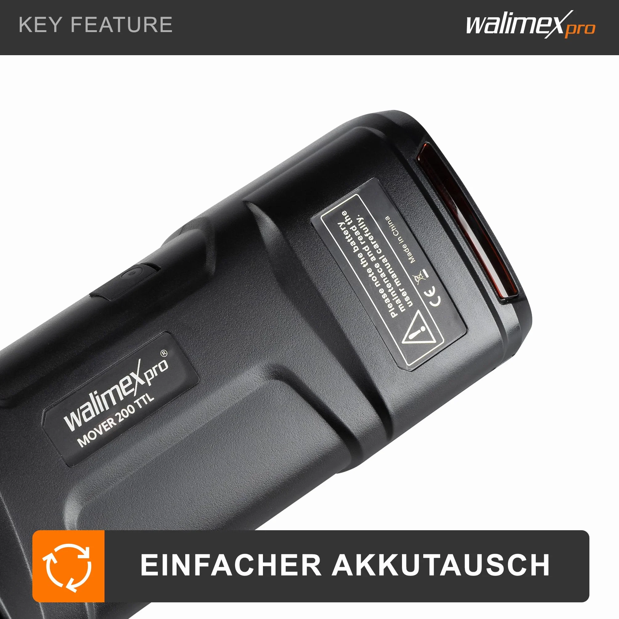 Walimex pro Batterie de Rechange pour Mover 200 TTL - Grande capacité, Longue durée, Permet des Prises de Vue Plus Longues - Batterie de Rechange pour Flash de Batterie de Studio