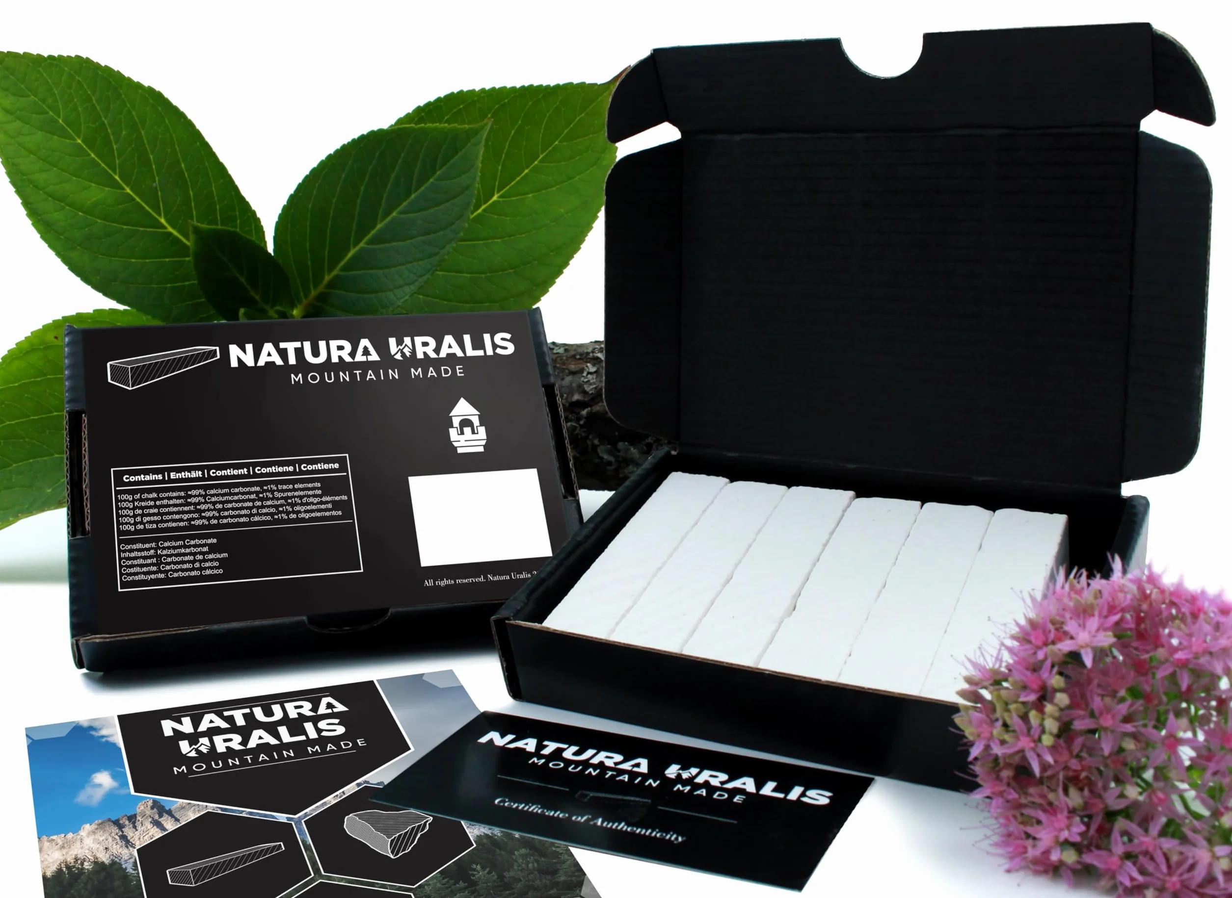 Natura Uralis Premium Craie Sciée de Belgorod 200g Barres de Craie Blanche