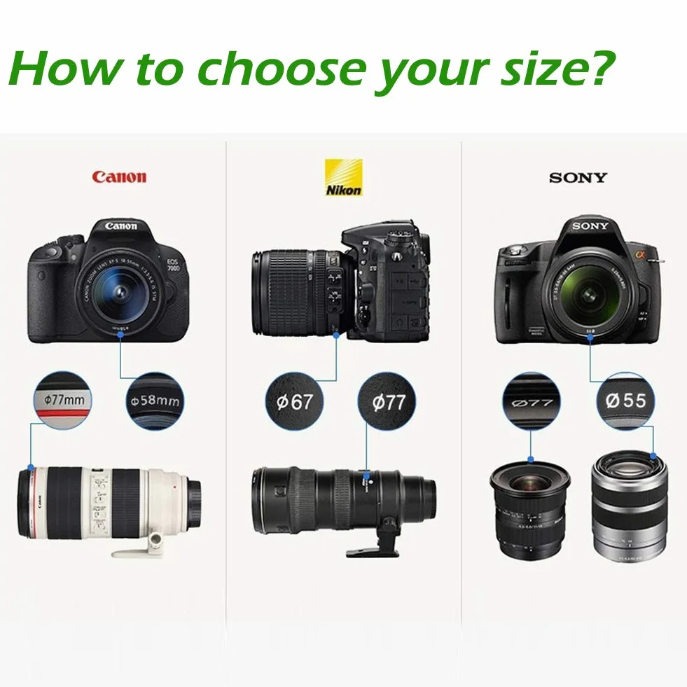 Camera Lens Cap, Ø 46 mm in Diameter, Clip Protection Cap, Compatible with Nikon, Canon, Sony, Sigma, Tamron, Olympus, Fujifilm, Universal Camera Cover