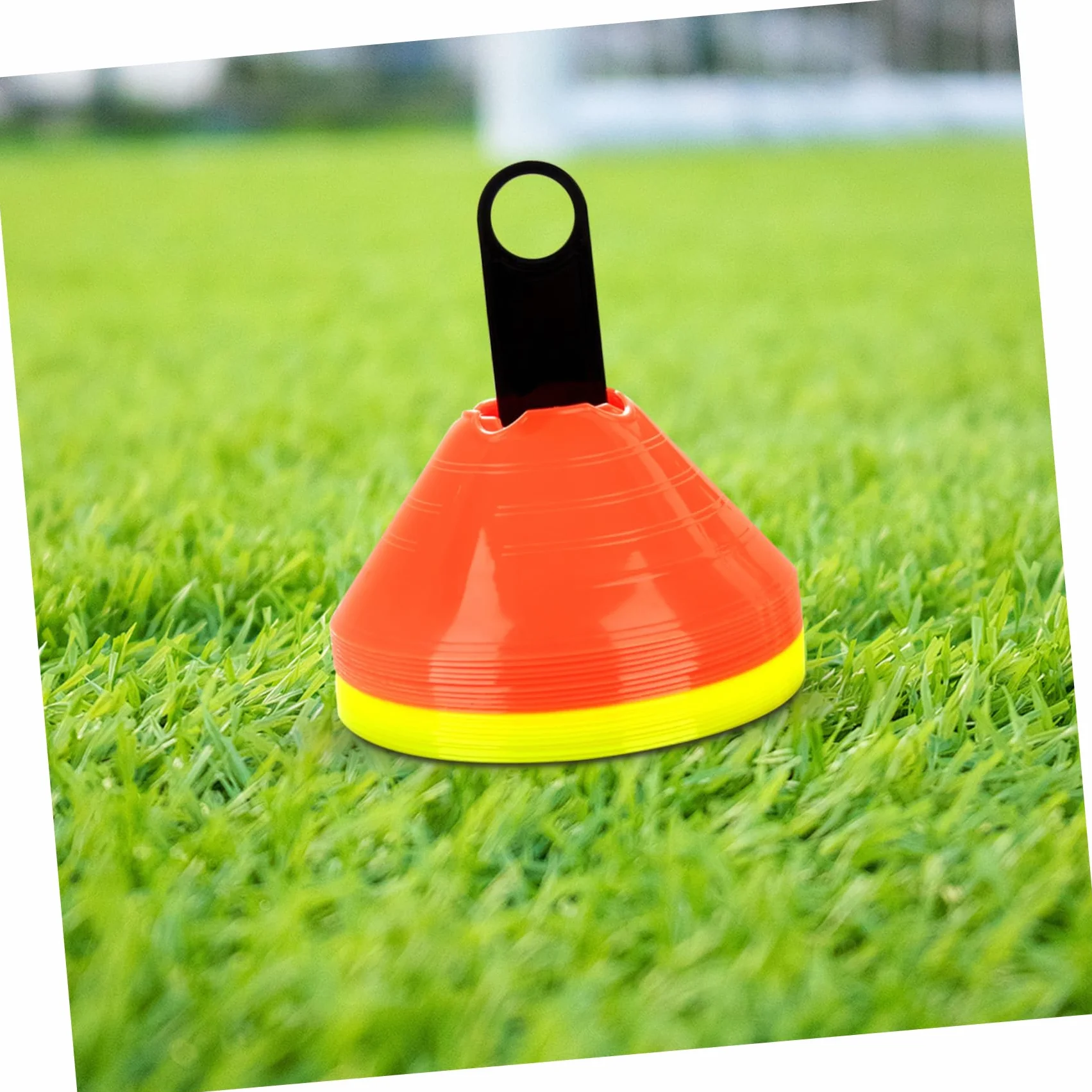 Toyvian Support de Rangement pour Plots de Marquage Football, Plateau Disque PP Noir, 8 Pièces
