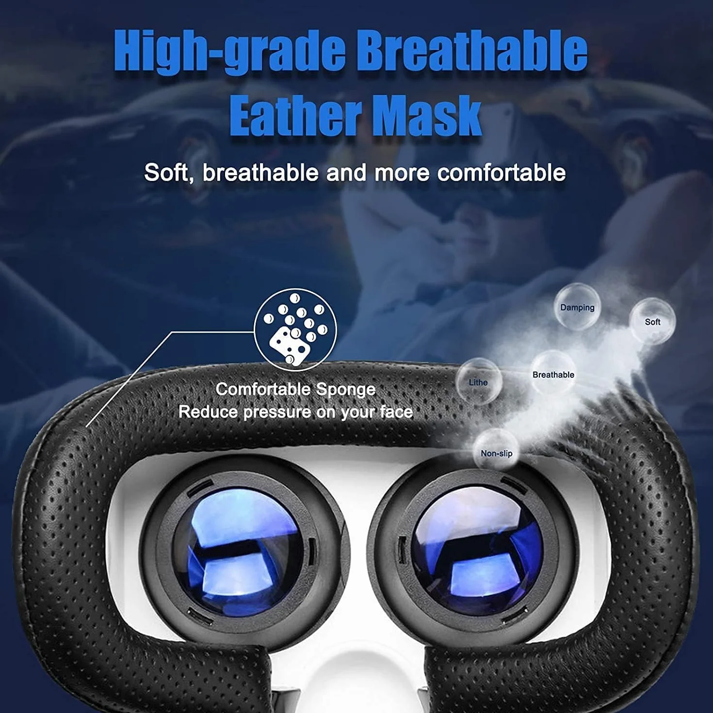 Casque VR 3D Réalité Virtuelle 2K HD Anti-Lumière Bleue Compatible Android iOS Blanche 15