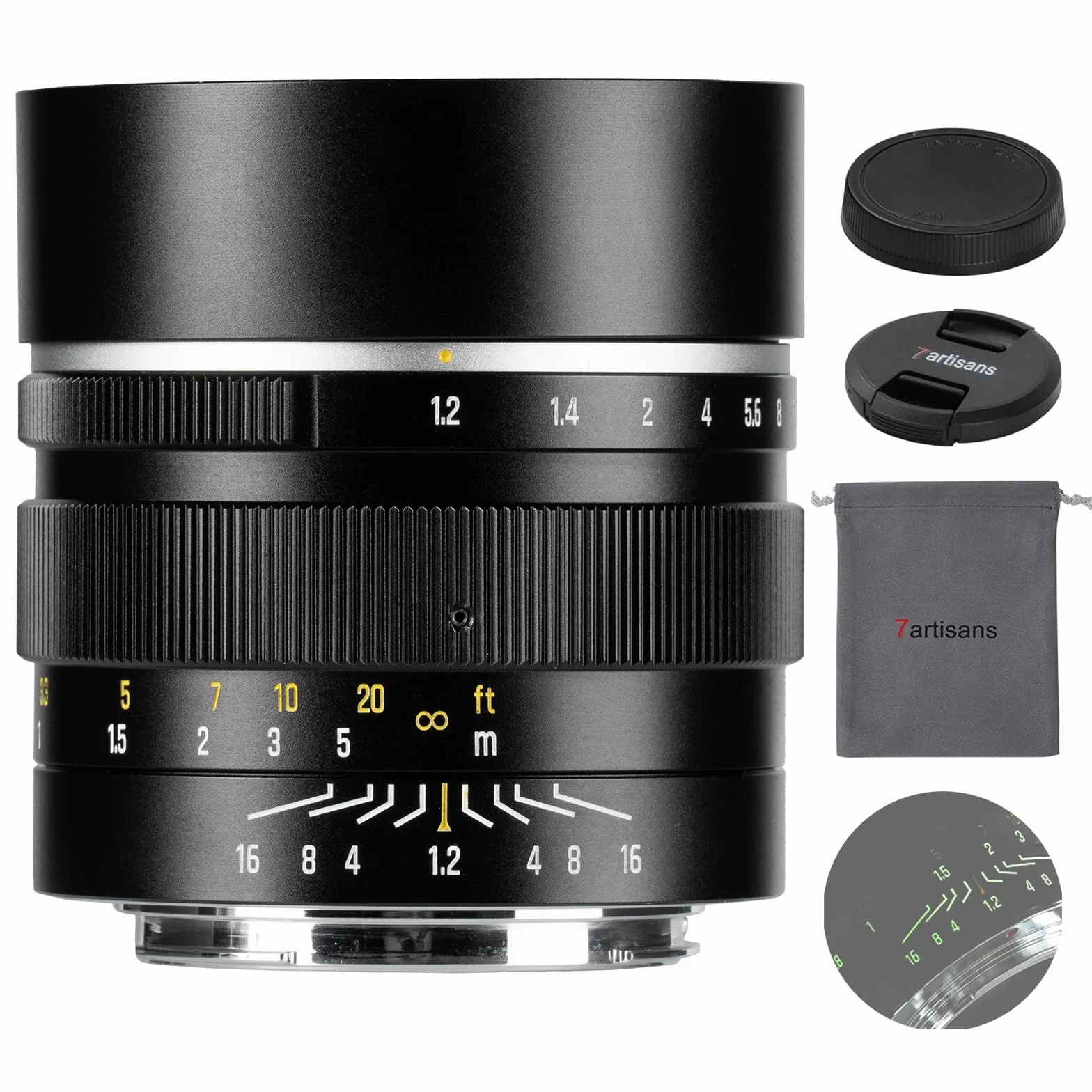 7Artisans 50mm F1.2 Objectif Sony E-Mount APS-C Manuel Focus