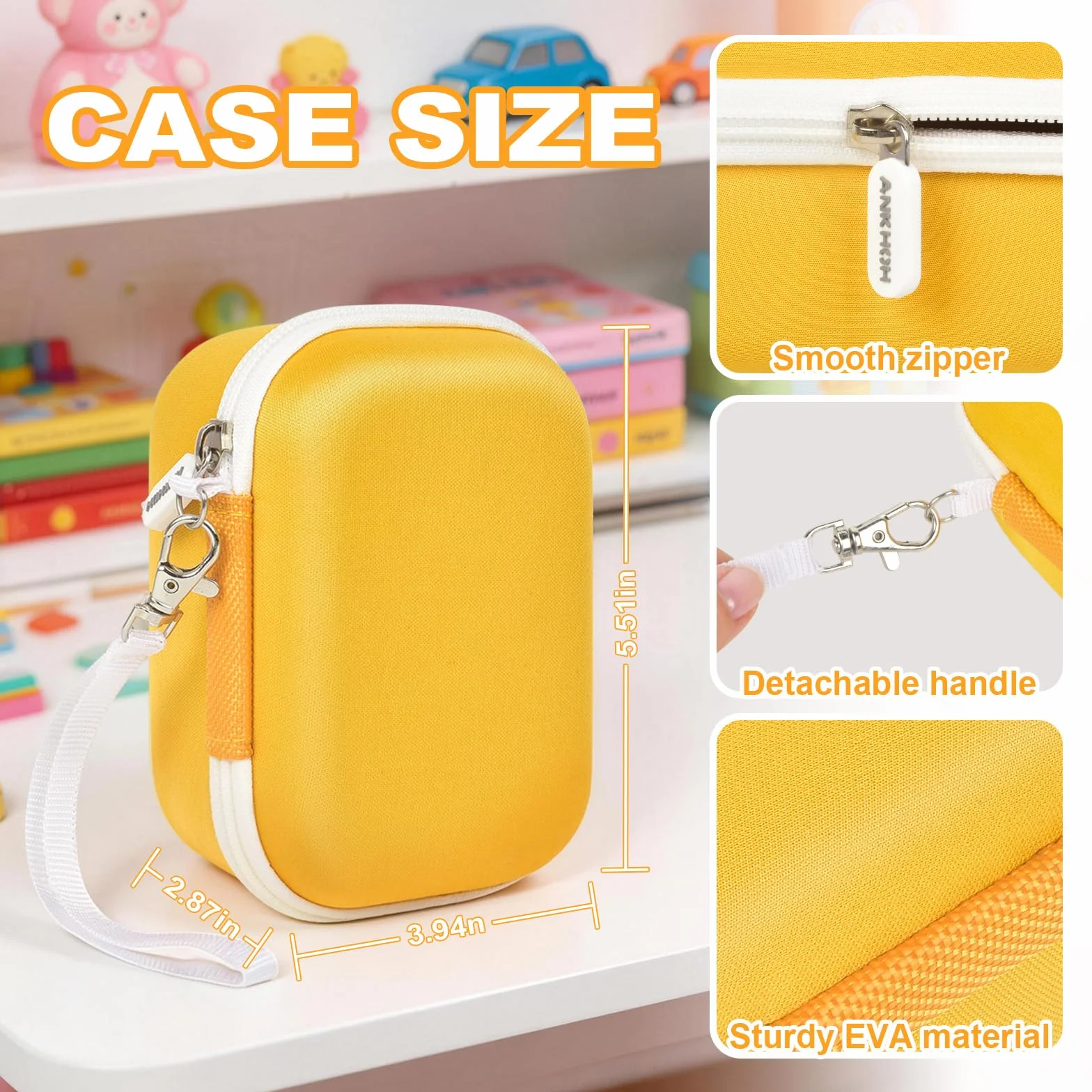 Étui de microscope pour enfants BMDSAE/pour microscope numérique portable Edubini 1000x, support de rangement portable pour câble de charge et accessoires de cartes SD (boîte uniquement)