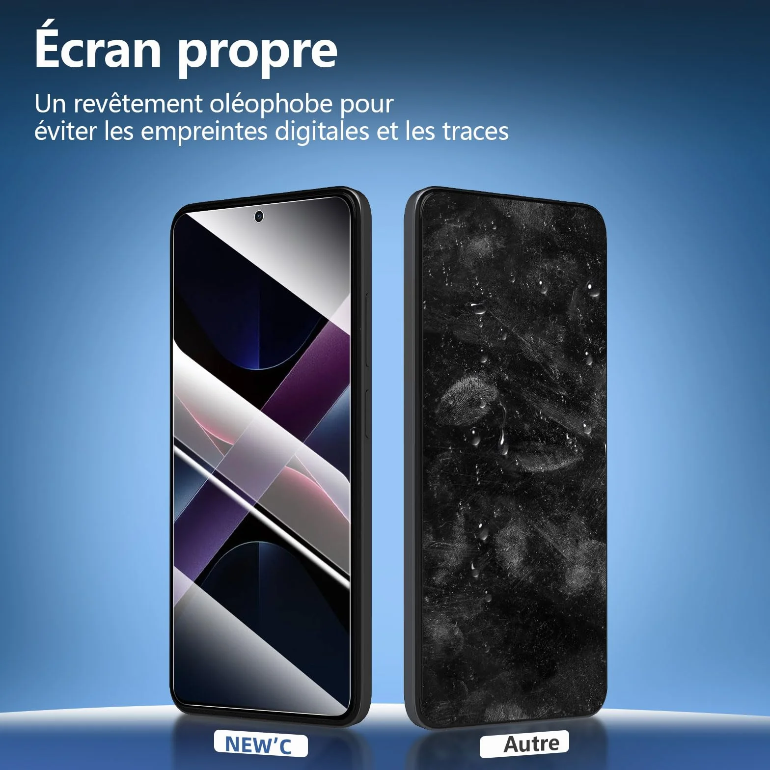 NEW'C Lot de 3, Verre Trempé pour Xiaomi POCO X7 Pro, Xiaomi Redmi Note 14S Film en Protection écran efficace contre les Rayures - sans Bulles - Ultra Résistant - Dureté 9H Glass