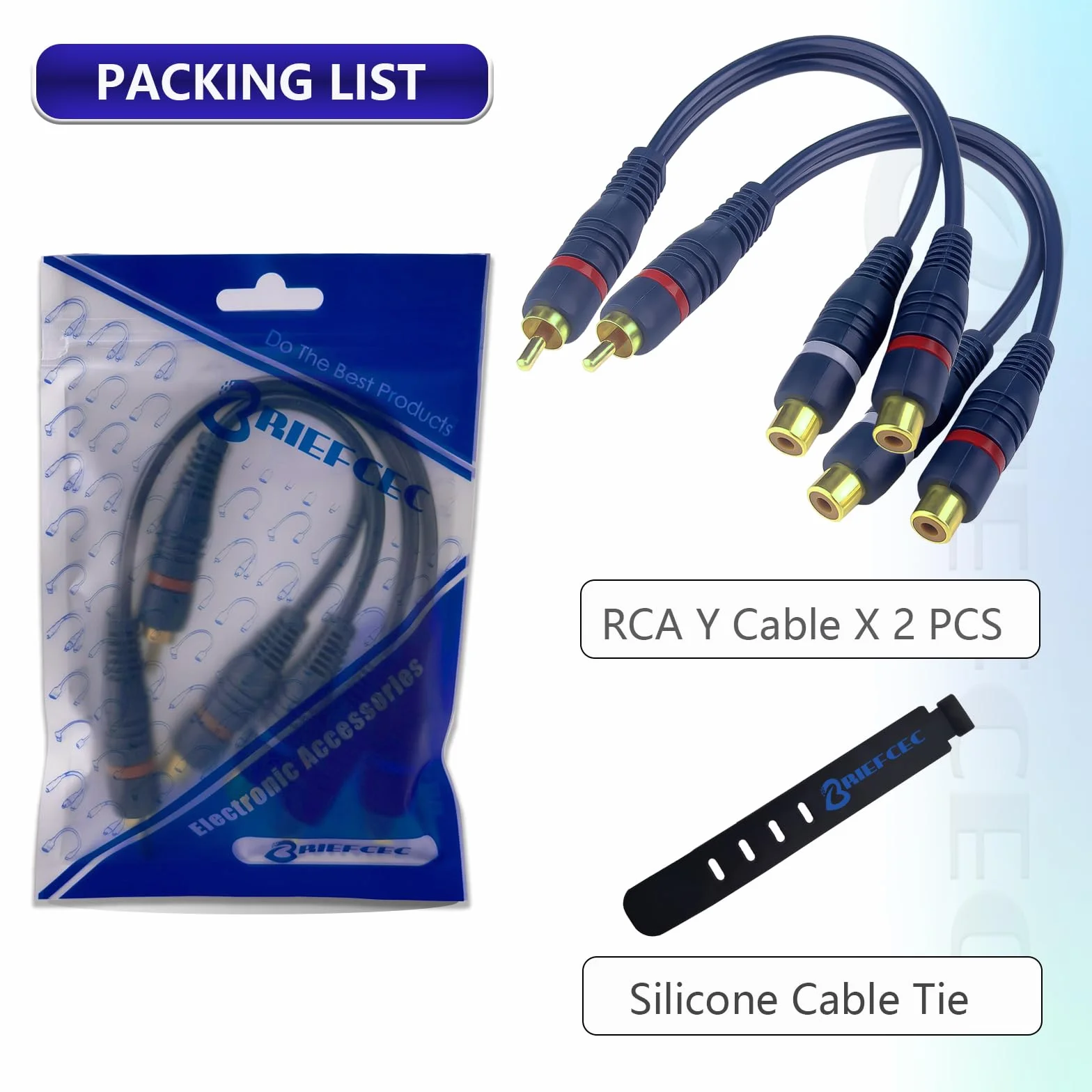 Câble Répartiteur RCA Audio Adaptateur Câble Y Cinch, 15cm RCA vers JACK 1 Mâle à 2 Femelle pour Caisson Basses, Phono, AV, Audio, Subwoofer Voiture(2Pack, Bleu)