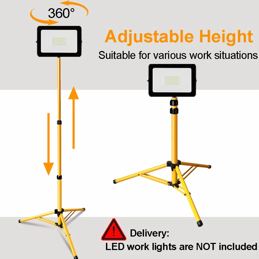 Trépied de chantier télescopique LED acier hauteur réglable 1,60 m
