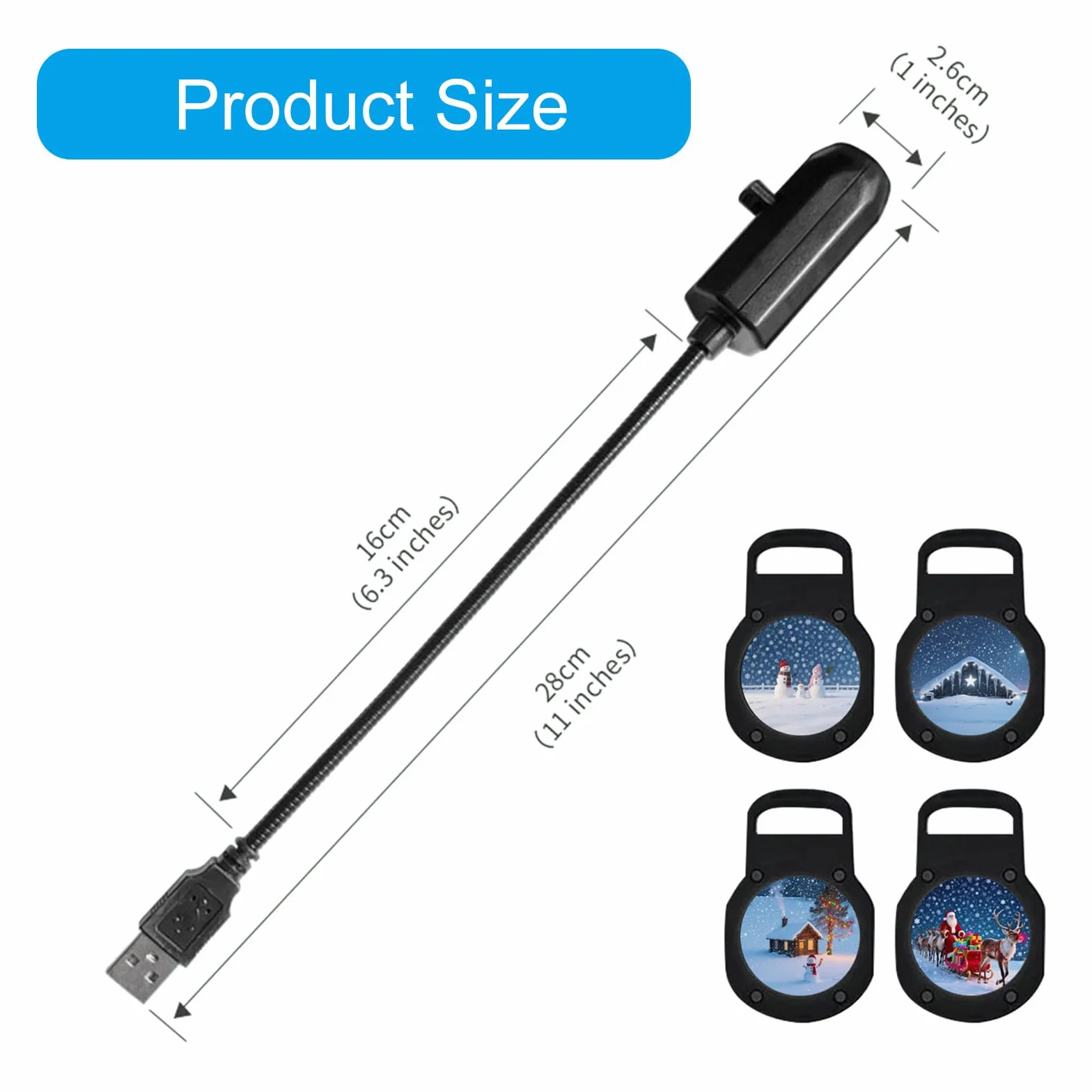Projecteur de décoration de Noël alimenté par USB avec 4 diapositives à thème angles réglables pour la maison ou les fêtes