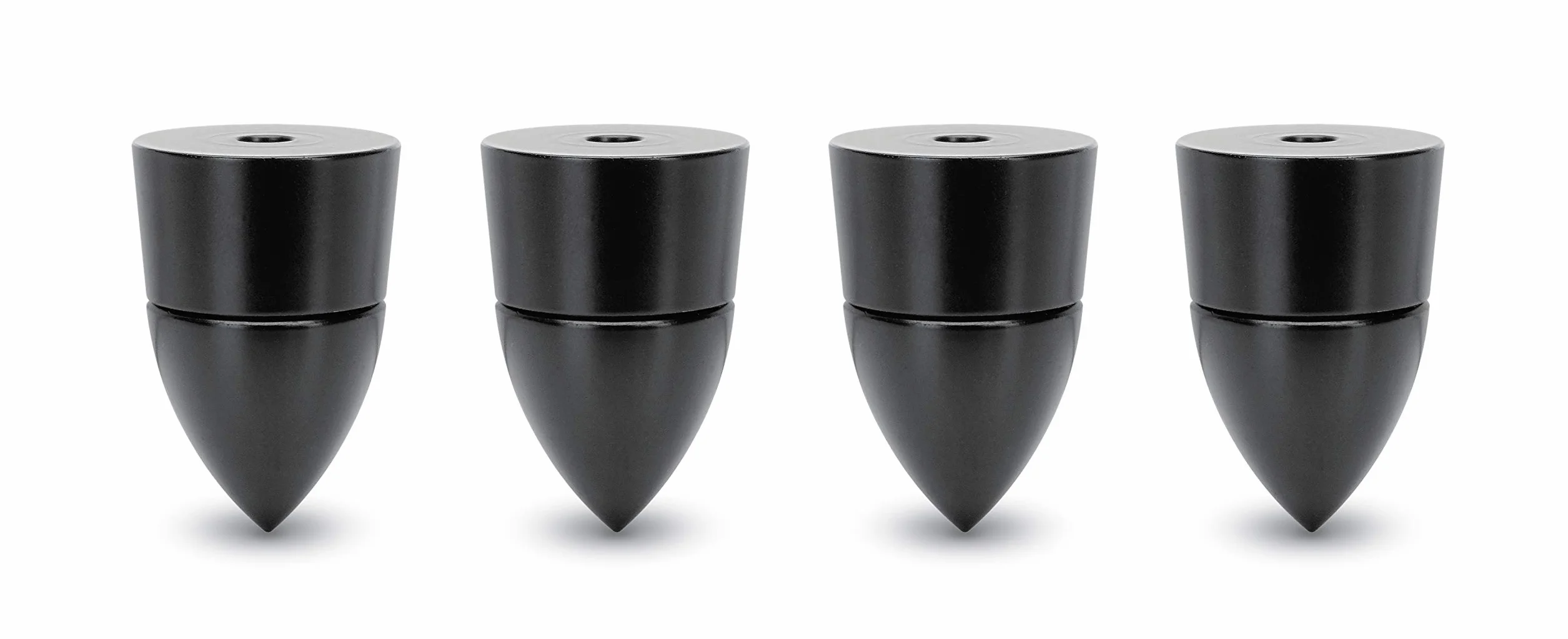 Dynavox Lot de 4 absorbeurs de sous-Watts réglables en Hauteur pour Haut-parleurs, boîtiers ou appareils Hi-FI, Montage à vis, Noir