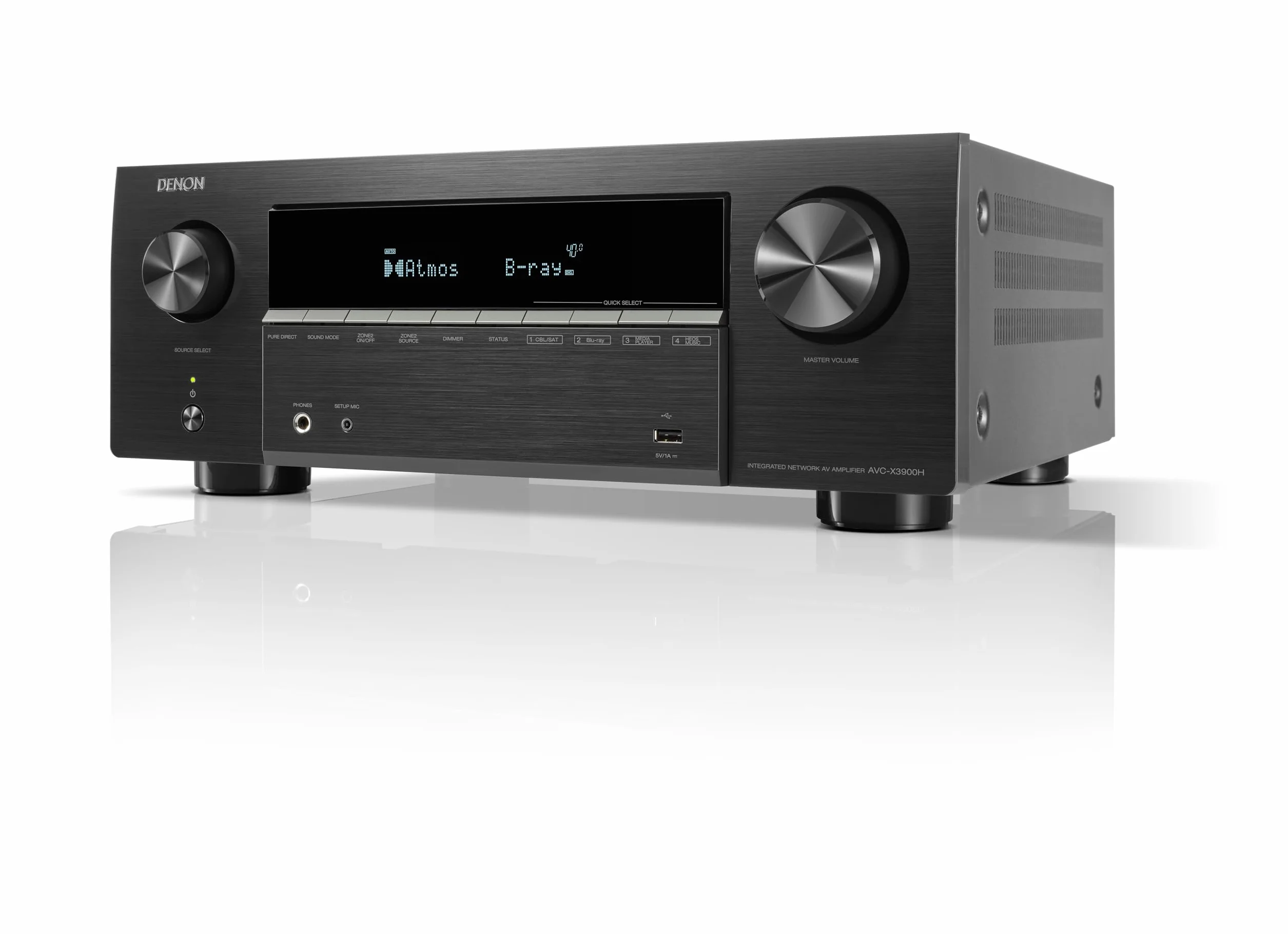 Denon AVC-X3900H Amplificateur Home Cinéma 9.4 Canaux 105W Dolby Atmos DTS:X Auro-3D IMAX Enhanced HDMI 8K HEOS Multiroom Noir