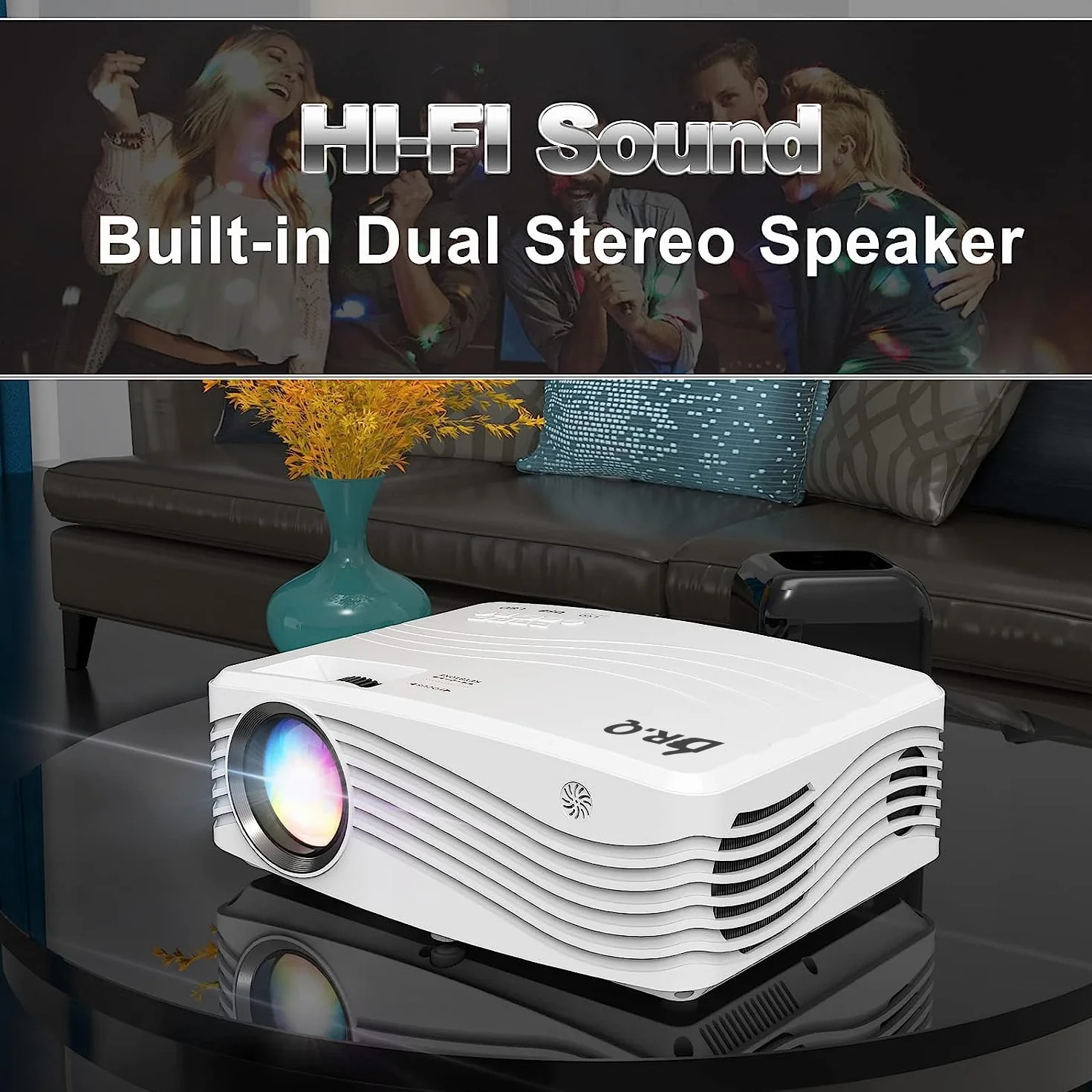 Vidéoprojecteur natif 1080P Full HD 5G WiFi 4K écran 300" portable
