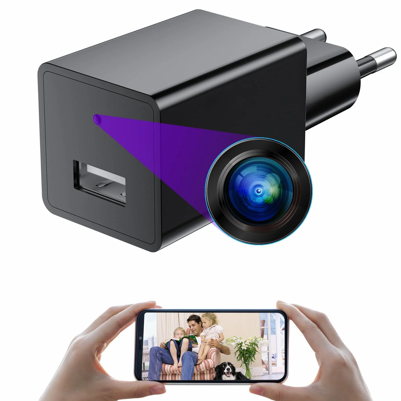 Camera Espion 1080P Camera Surveillance WiFi Mini Caméra Espion sans Fil Cameras Espion WiFi A Distance Discrete Micro Caméra Espion Spy Cam sans Fil Detecteur Mouvement