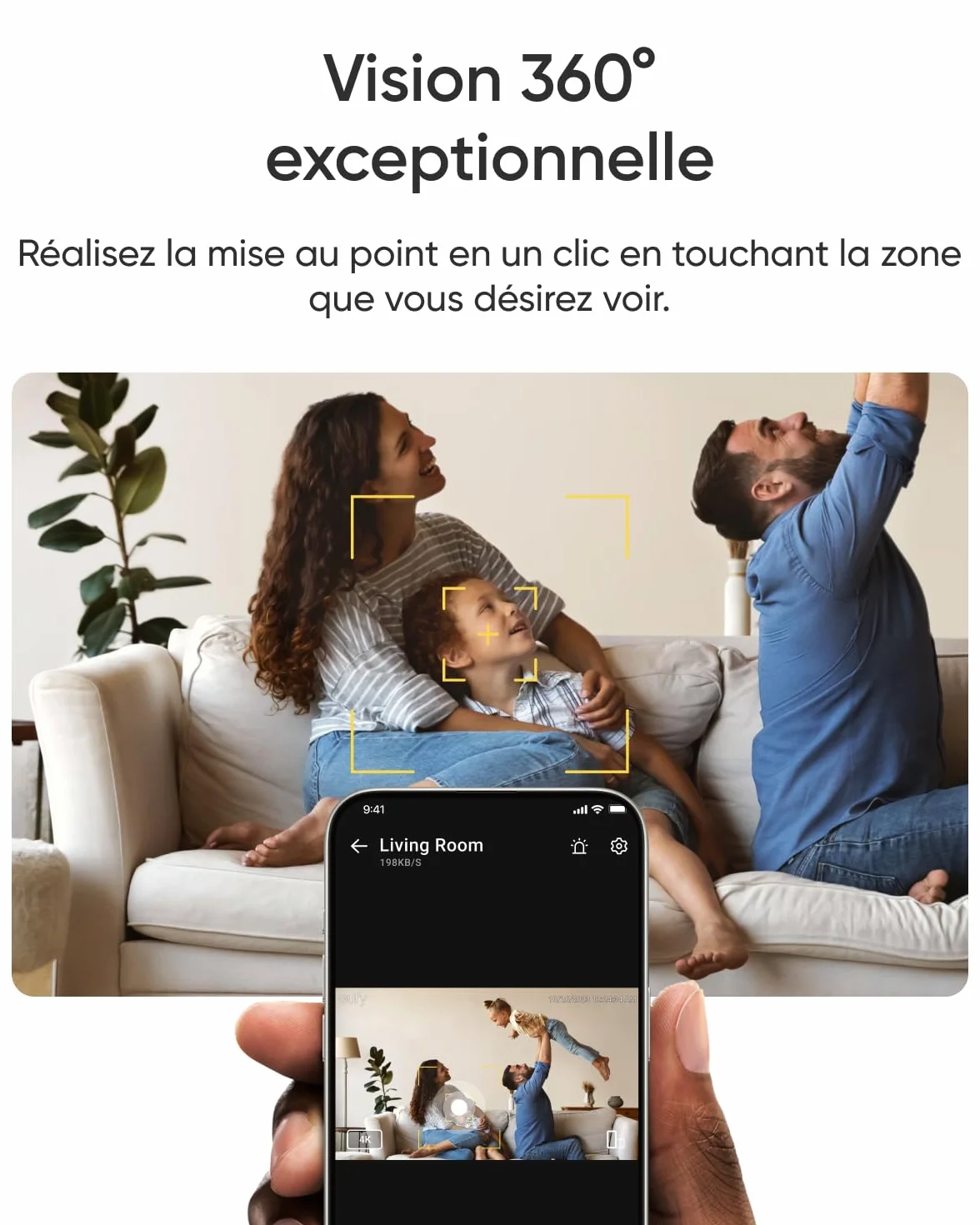 eufy Security Camera Interieure E30, caméra de Surveillance 4K UHD, Rotation 360° et Inclinaison, Vision Nocturne en Couleur, détection par IA, Suivi Automatique, Fonctionne avec Homekit