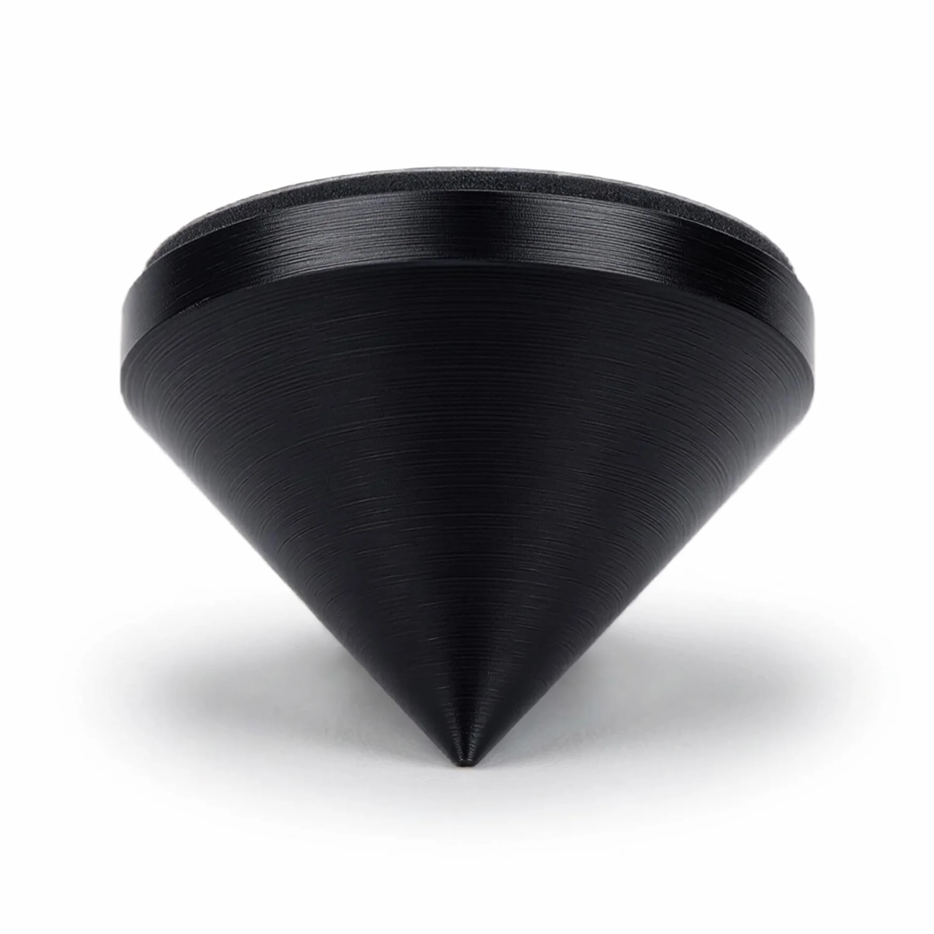 PrecisionGeek - Pointes pour Enceintes Forme Conique, diamètre 20 mm, Acier Noir, oxydé, Coussinets Autocollants Double Face Inclus - 4 pièces